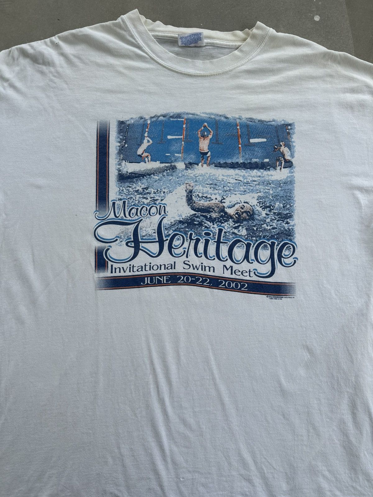 Hanes VINTAGE SWIMMING COMPETITION TEE Size US XXL / EU 58 / 5 - 2 Thumbnail