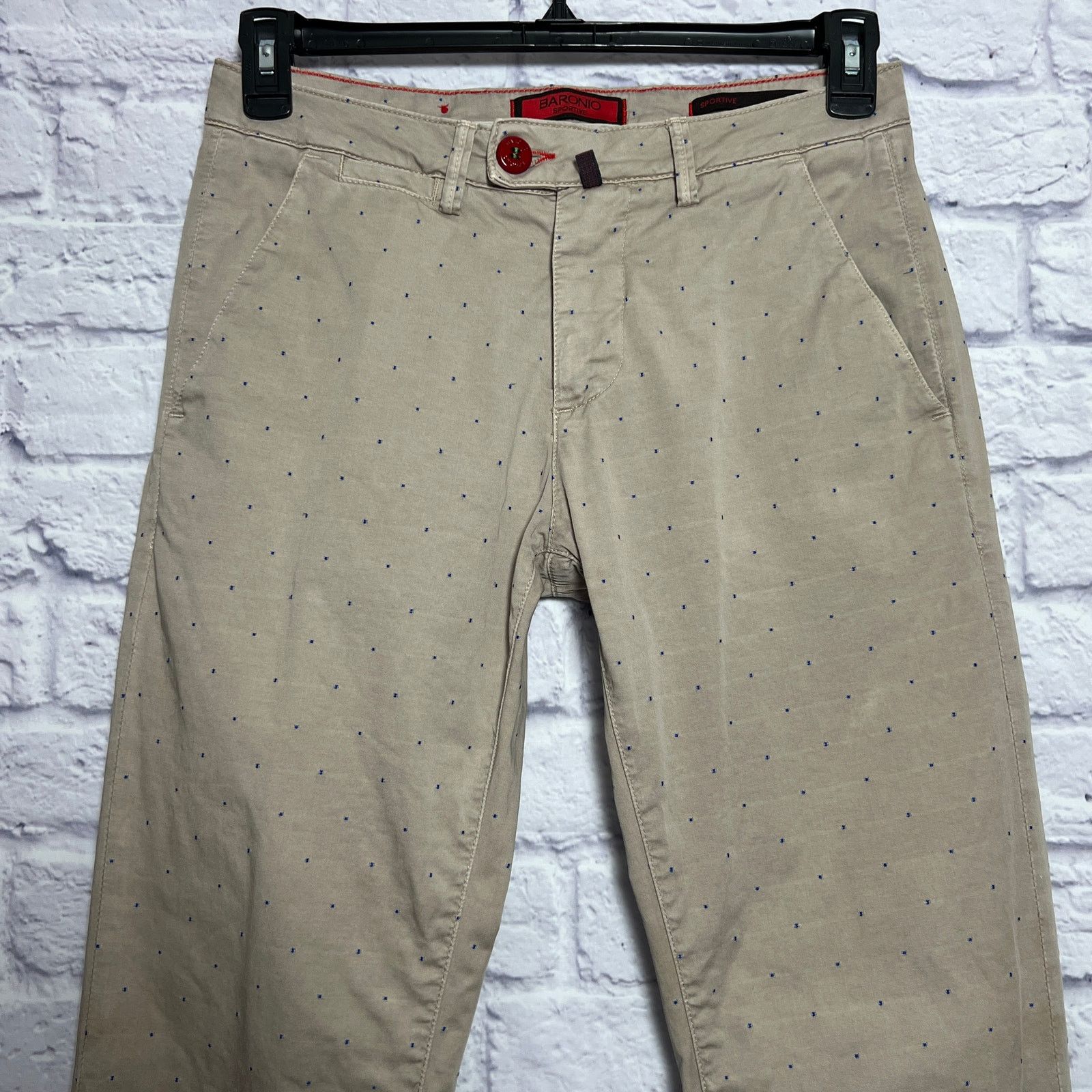 Other Baronio Sportive Slim Chino Khaki Micro Dot Size 30x28 Size US 30 / EU 46 - 8 Thumbnail