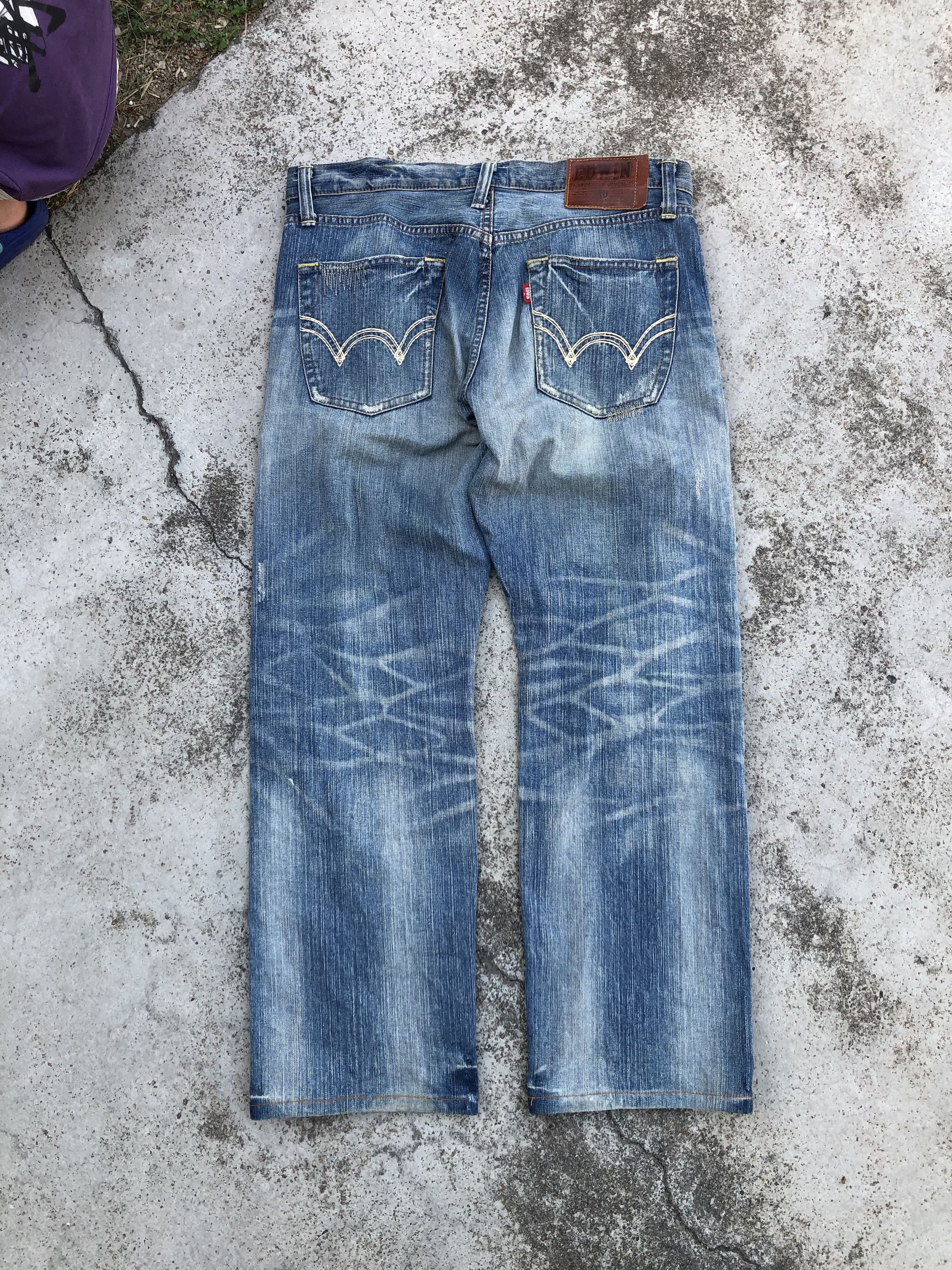 Edwin VINTAGE EDWIN BORO PATCHES JEANS Size US 35 - 2 Thumbnail