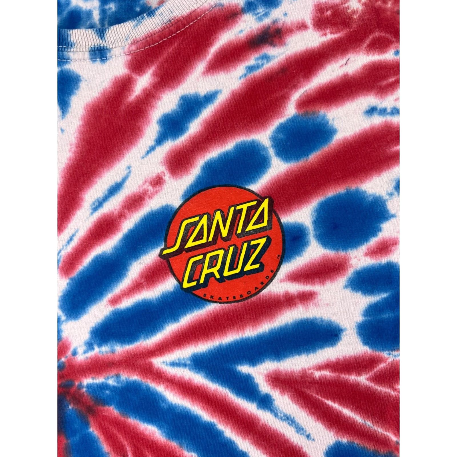 Vintage Santa Cruz Shirt Women Large Red White Blue Tie Dye USA Skate Skateboard Crew Shirt Women M Red Santa Cruz Tie Dye USA Skateboard Crew Size M / US 6-8 / IT 42-44 - 3 Thumbnail