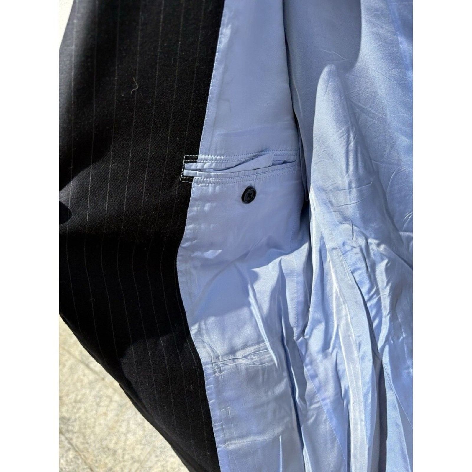 Brooks Brothers Brooks Brothers 48R Charcoal Black Pinstripe Wool Blazer Size 48R - 5 Thumbnail