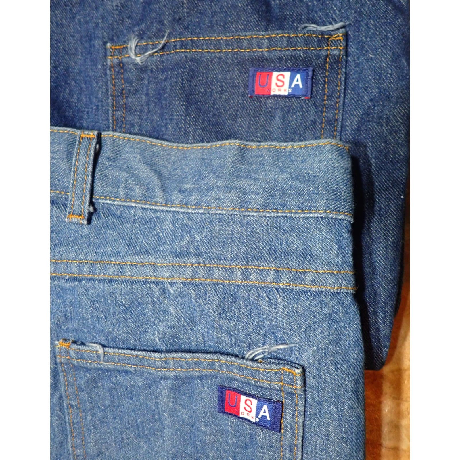 Vintage VINTAGE USA WORKS Jeans 54x36 Heavyweight Denim 5-Pocket Blue 90s USA Made Lot of 2 Mens Size US 38 / EU 54 - 2 Thumbnail