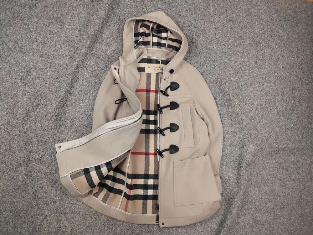Burberry Burberry Brit Wool Camel Duffle Coat Jacket Nova Check Size S / US 4 / IT 40 - 1 Thumbnail