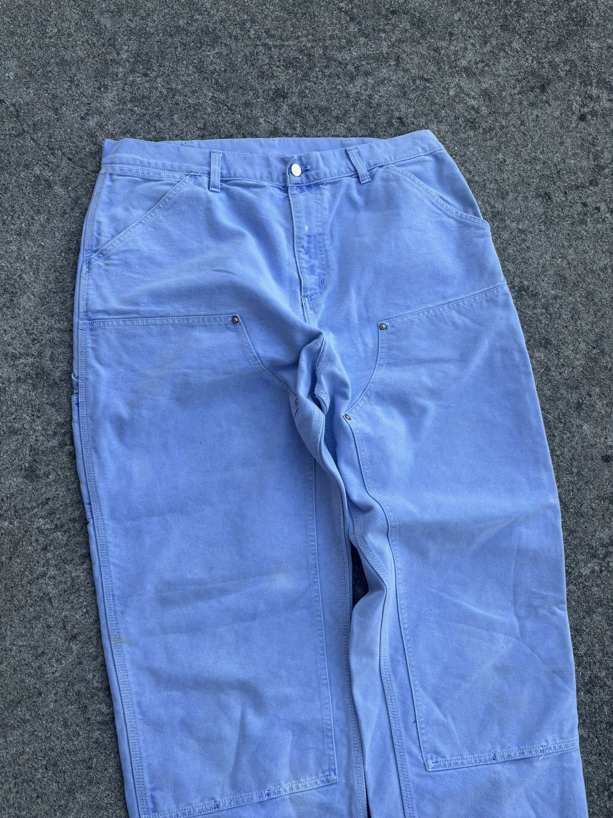Carhartt × Vintage Purple Carhartt Double Knee Denim Pants USA Vintage Y2K Size US 36 / EU 52 - 6 Thumbnail