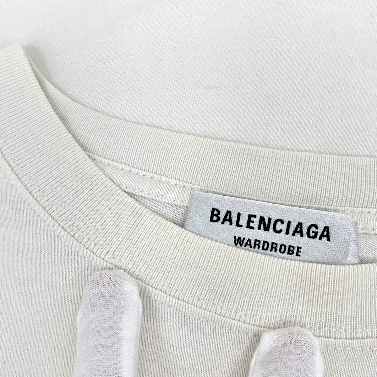 Balenciaga Balenciaga White Logo Embroidered Crew Neck T-shirt K26WX Size XS / US 0-2 / IT 36-38 - 7 Thumbnail