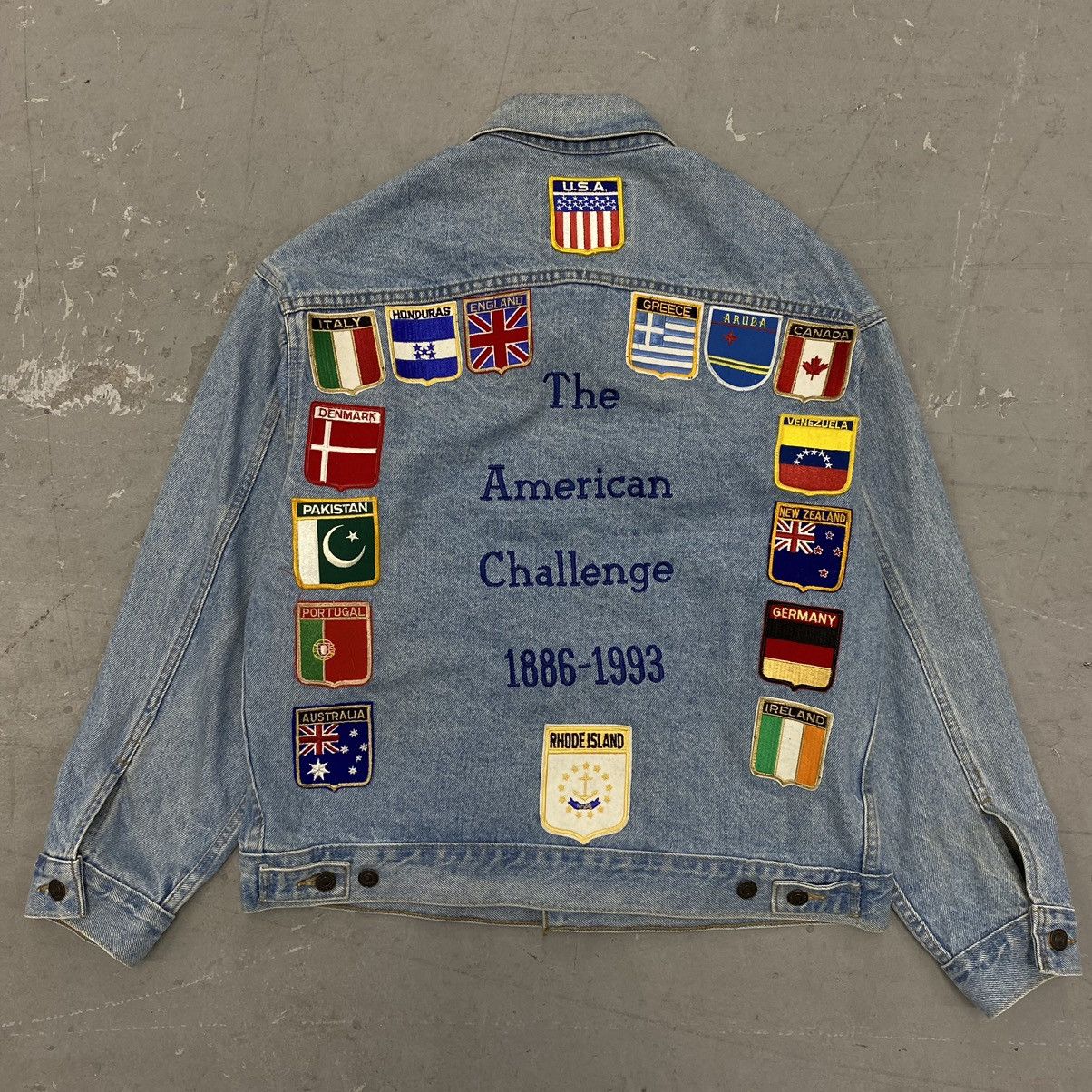 Vintage Vintage 90s Patchwork Denim Jacket Flags KAPITAL STYLE | Grailed