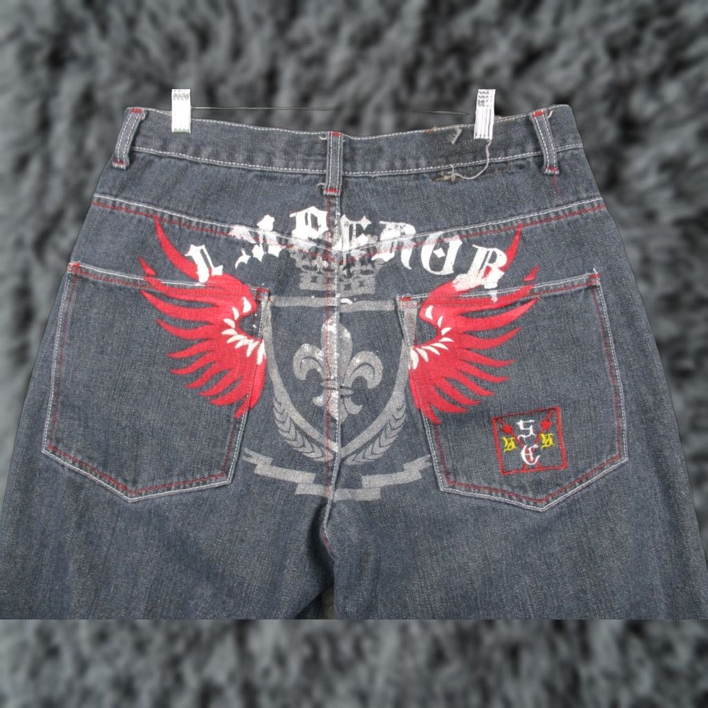 Royal RepubliQ VINTAGE Royal Republic Jeans Baggy Embroidered 32 Blue Denim 100% Cotton Men Regular Straight Inseam 29 High Rise 32 Vintage Y2K Size US 32 / EU 48 - 1 Thumbnail
