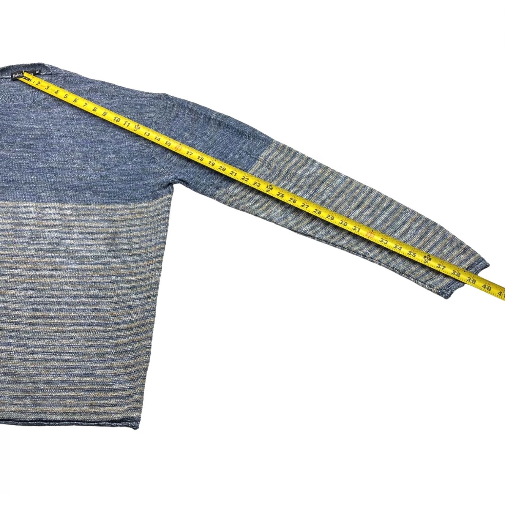 Vintage Bullock & Jones Sweater Men's 2XL Linen Knit Crewneck Striped Gray/Blue Ireland Vintage No Size US XXL / EU 58 / 5 - 6 Thumbnail