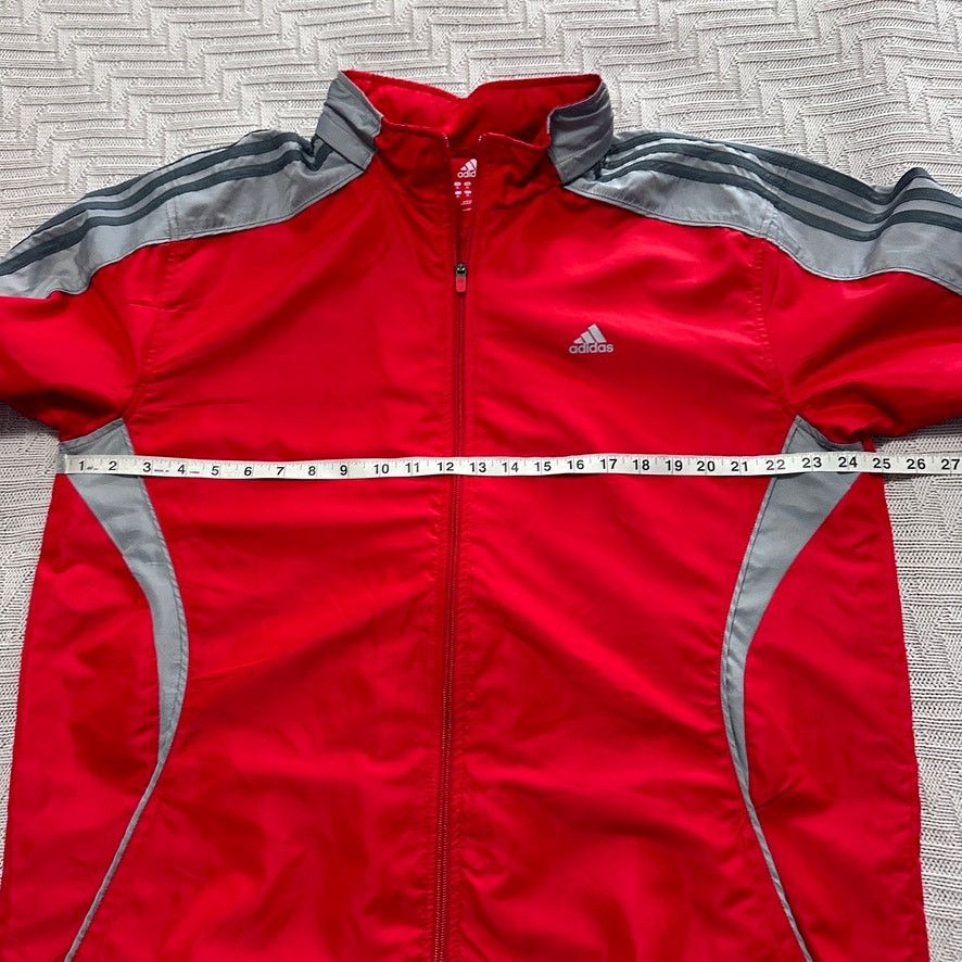 Adidas Adidas classic three stripe red and gray windbreaker size XL Size US XL / EU 56 / 4 - 6 Thumbnail