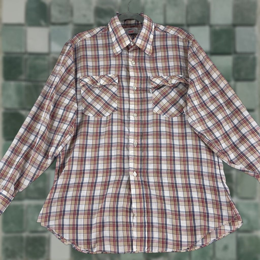 Levi's Levi's Plaid Button-Up Long Sleeve Shirt Mens L Blue VTG Casual Lightweight Cotton 90s Western Regular Size US L / EU 52-54 / 3 - 1 Thumbnail