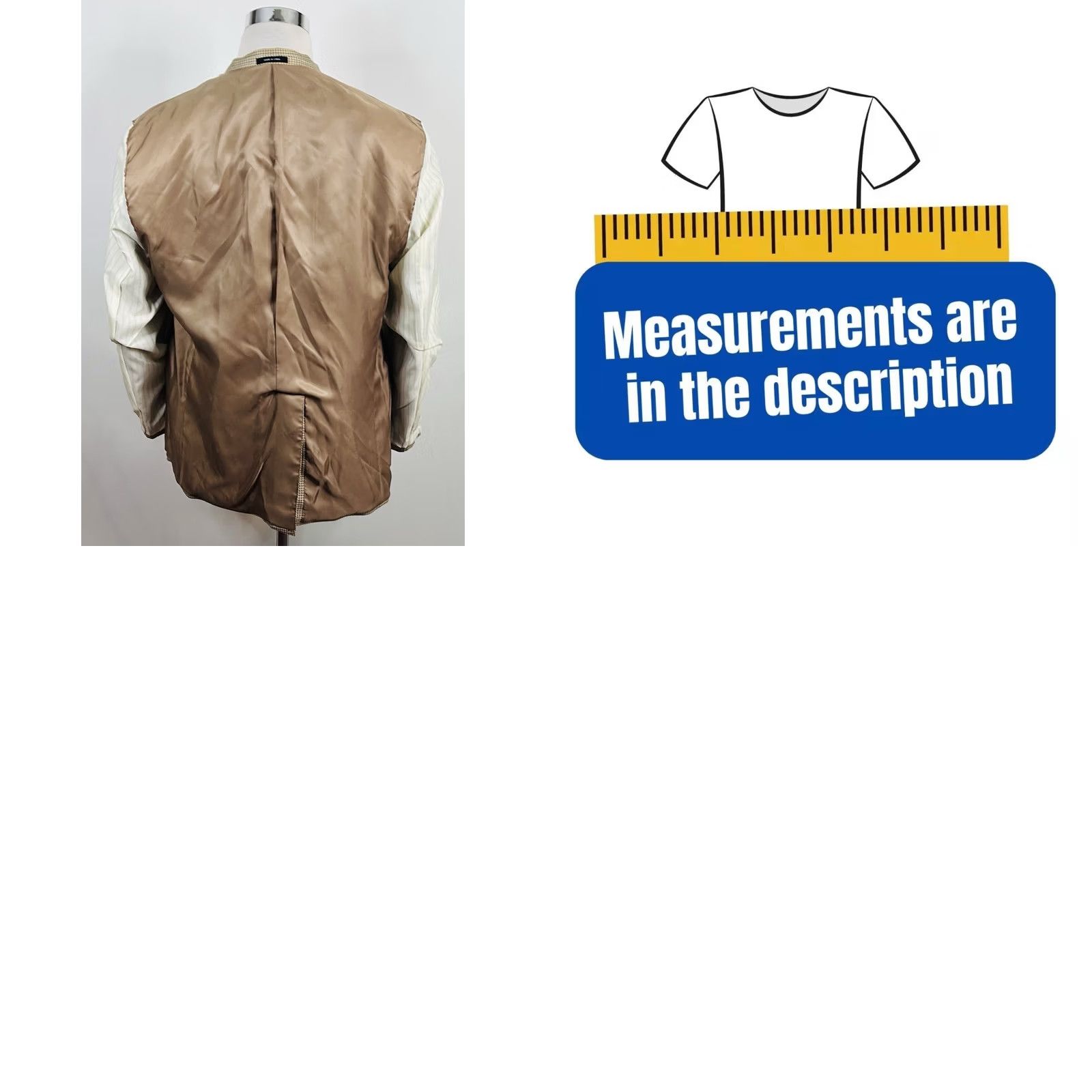 Chaps Chaps Sport Coat 44R Silk Houndstooth Two-Button Lined Vented Navy Gold Blues Notch Lapel Size US XS / EU 42 / 0 - 8 Thumbnail