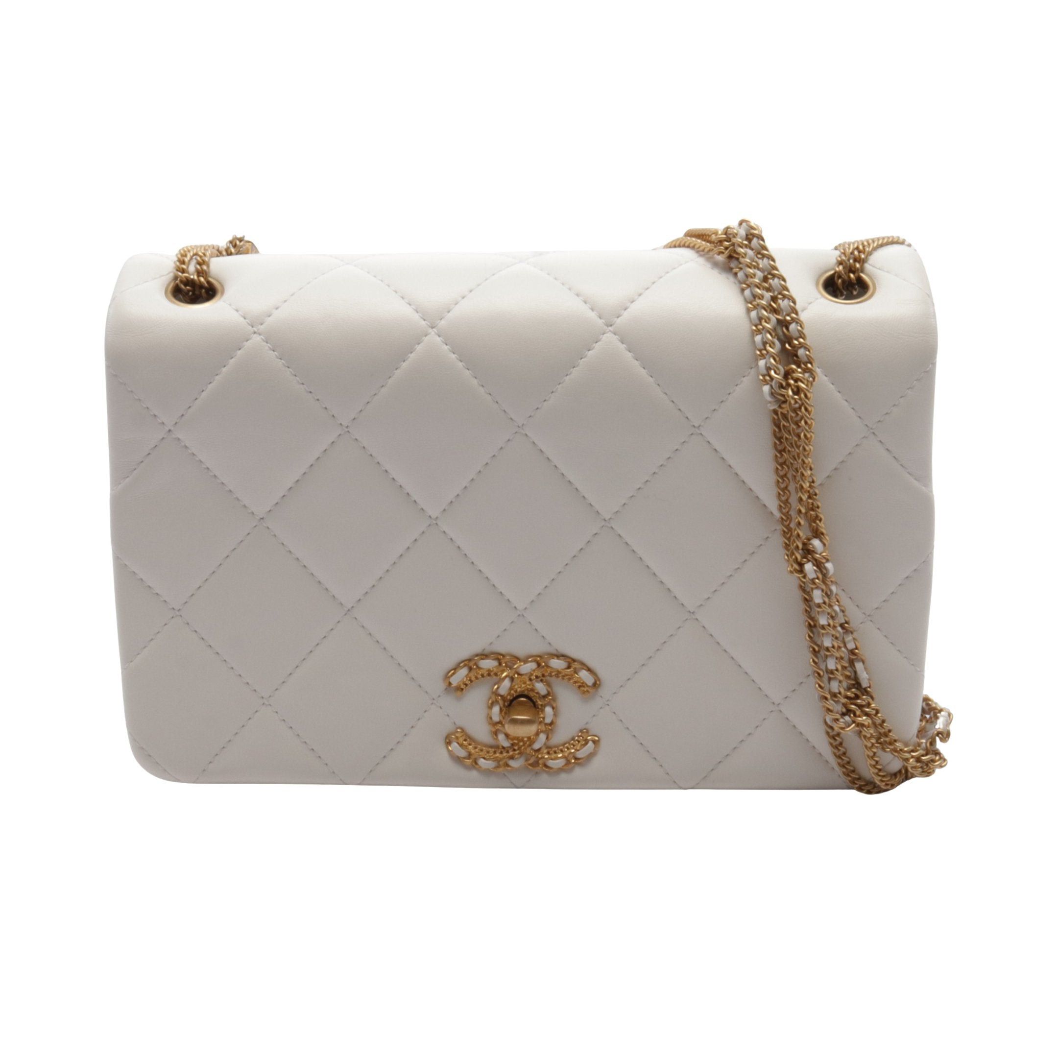Chanel Chanel Matelasse Flap Bag Cruise Collection Chain Shoulder Lambskin White Gold Hardware Size ONE SIZE - 1 Thumbnail