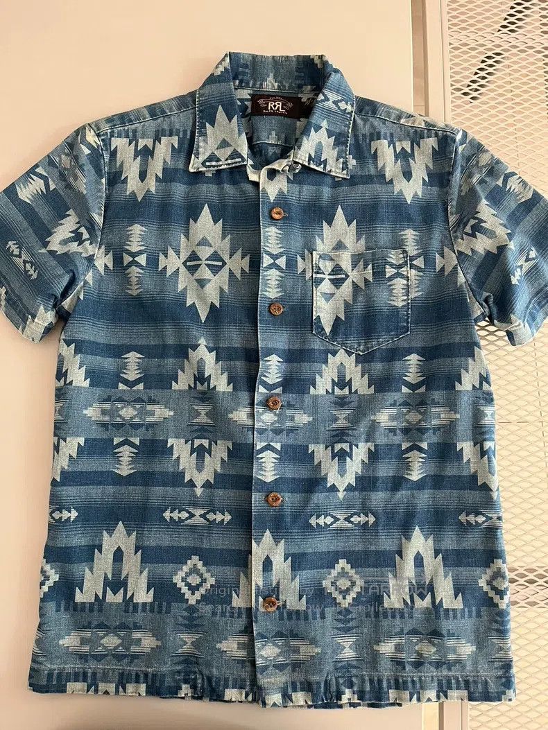 RRL Ralph Lauren RRL Ralph Lauren Old style blue dyed short sleeved shirt Size US S / EU 44-46 / 1 - 1 Thumbnail