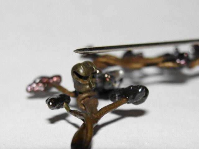 Designer Abstract Brass and Grey Freshwater Pearl Tree Branch Pin Size ONE SIZE - 5 Thumbnail