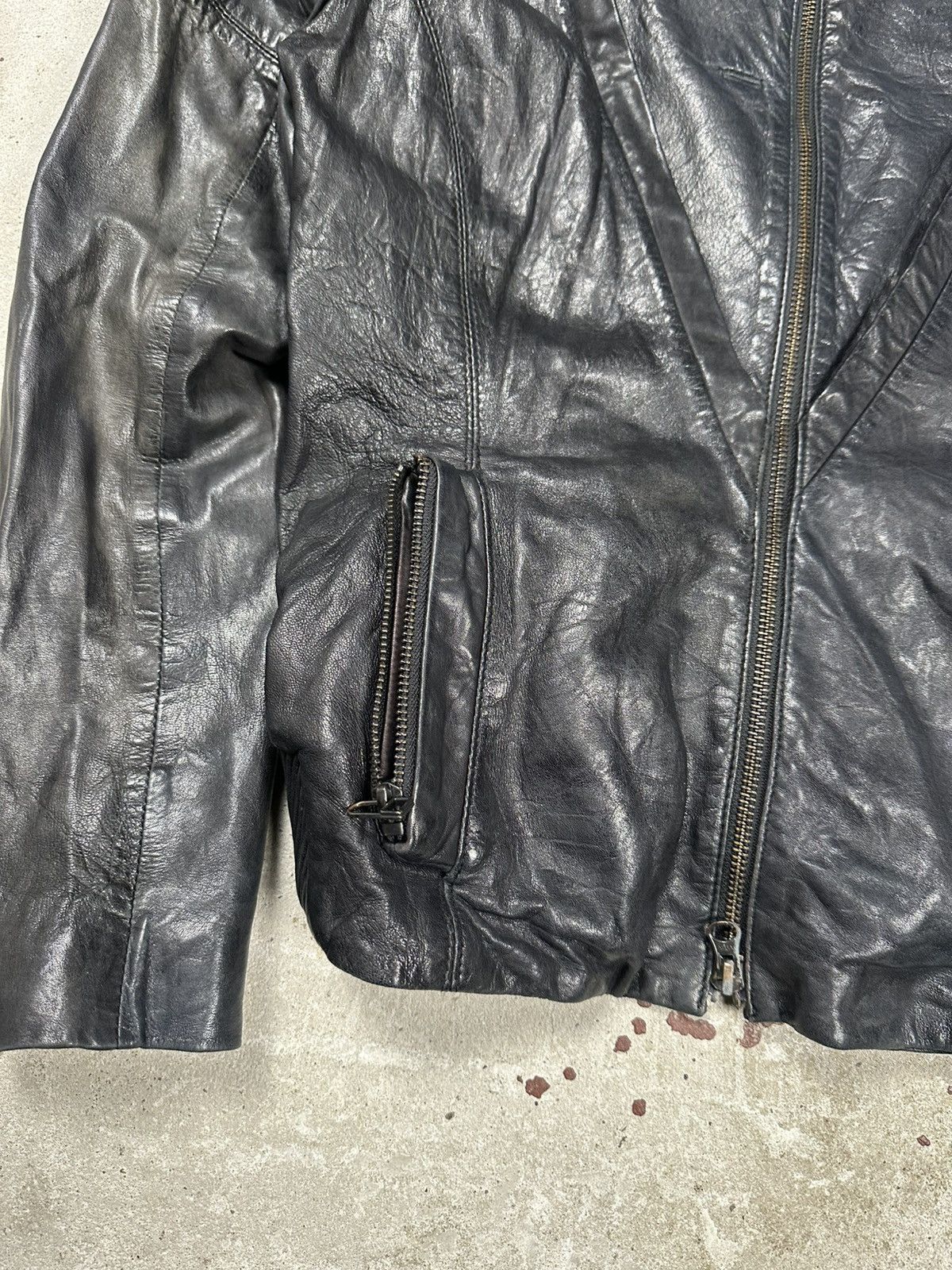 Japanese Brand × Vintage Vintage Y2K Black Leather Moto Biker Style Jacket Japanese Size US S / EU 44-46 / 1 - 5 Thumbnail