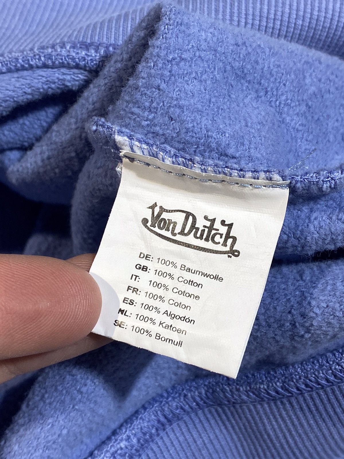 Von Dutch 🔥 00s VON DUTCH CREWNECK SWEATSHIRT SKY BLUE Y2K STYLE 🔥 Size US L / EU 52-54 / 3 - 9 Thumbnail