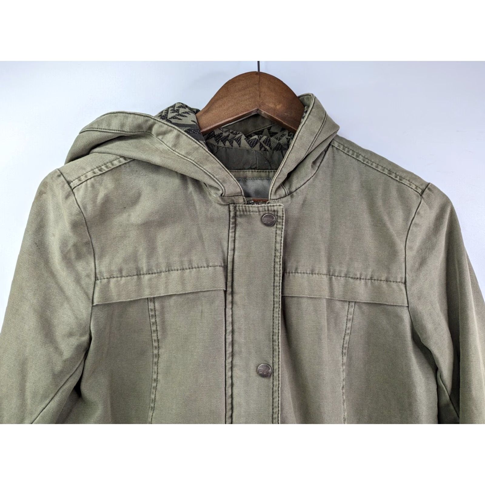 Levi's Levi's Military Quilt Lined Aztec Elbow &Trim Green Hooded Coat Jacket ECH (XXS) Women Cotton Denim Jacket11 Size XXS / US 00 / IT 34 - 4 Thumbnail