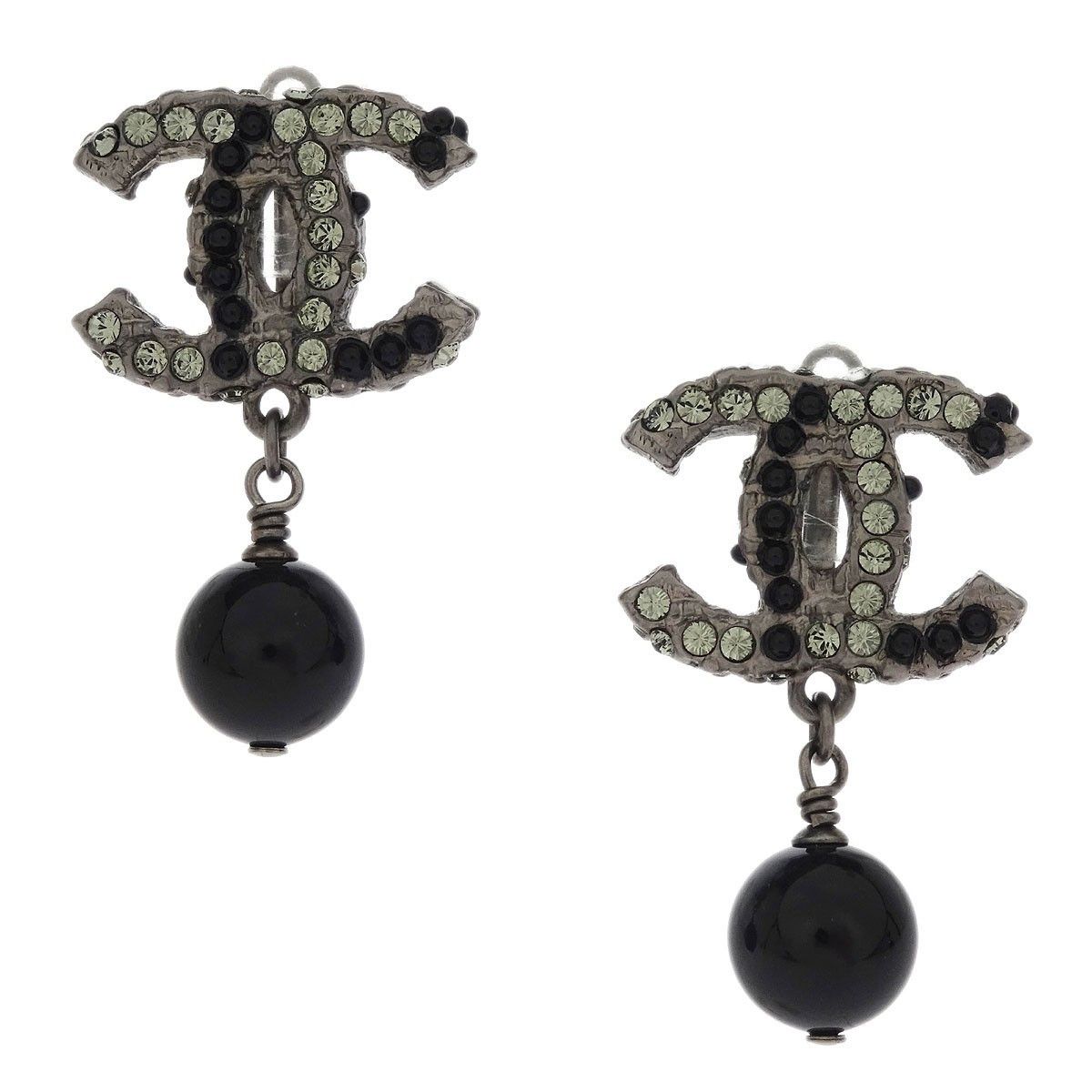 Chanel Chanel CC Clip-On Earrings Metal with Crystal Size ONE SIZE - 1 Thumbnail