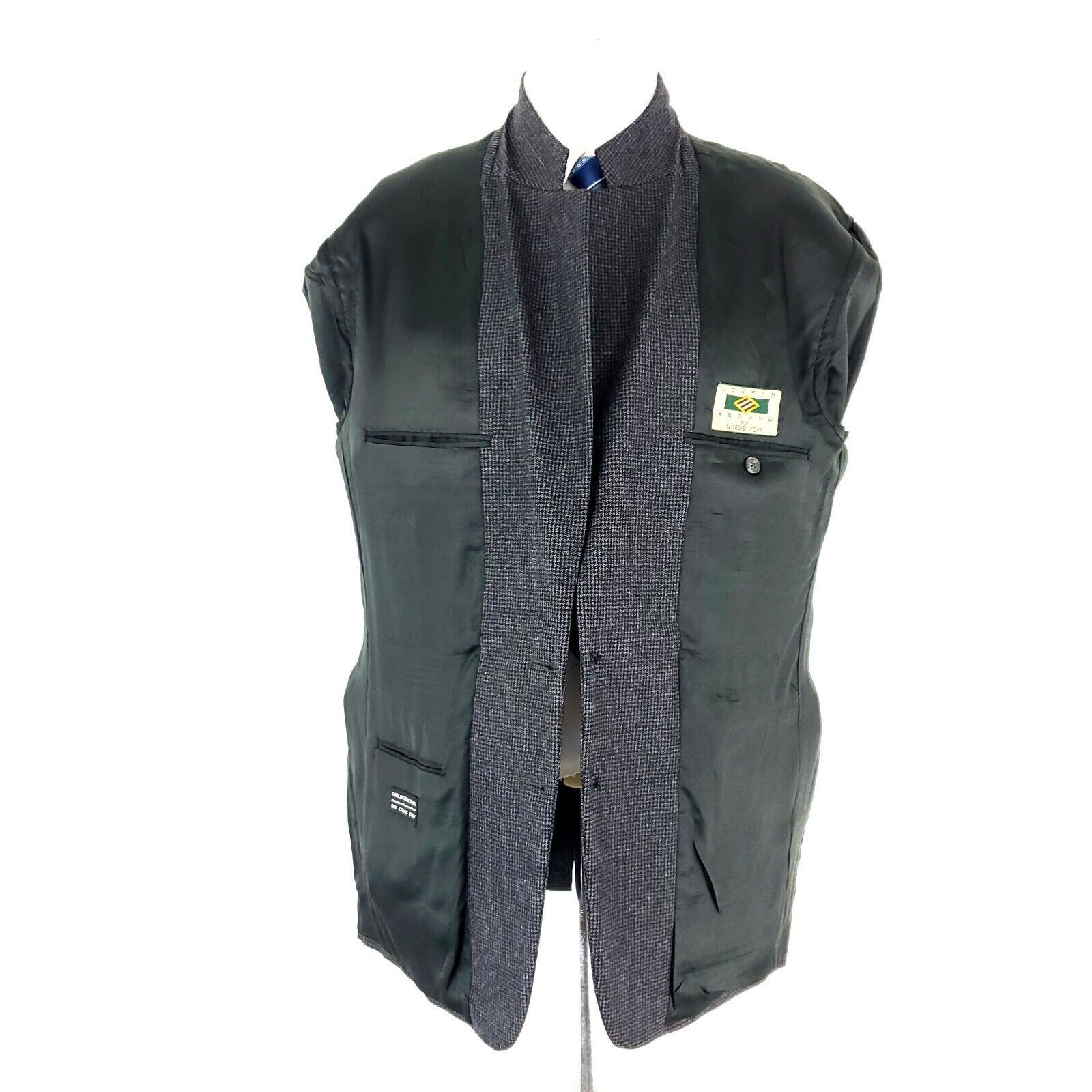 Joseph Abboud Joseph Abboud Wool 2 Button Sport Coat 42R Gray Black Check Size 42R - 10 Thumbnail