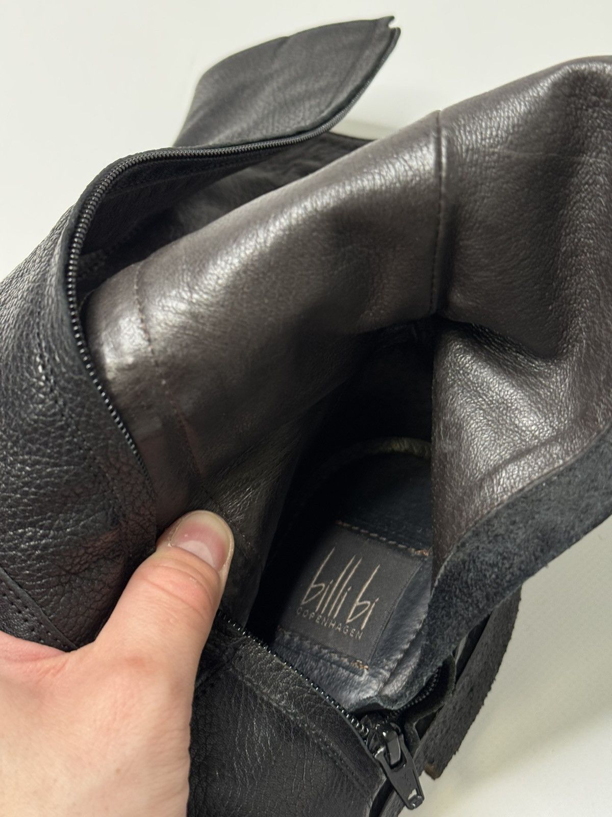 Vintage Vintage high black leather boots avant garde if6was9 poell Size US 7 / EU 40 - 9 Thumbnail