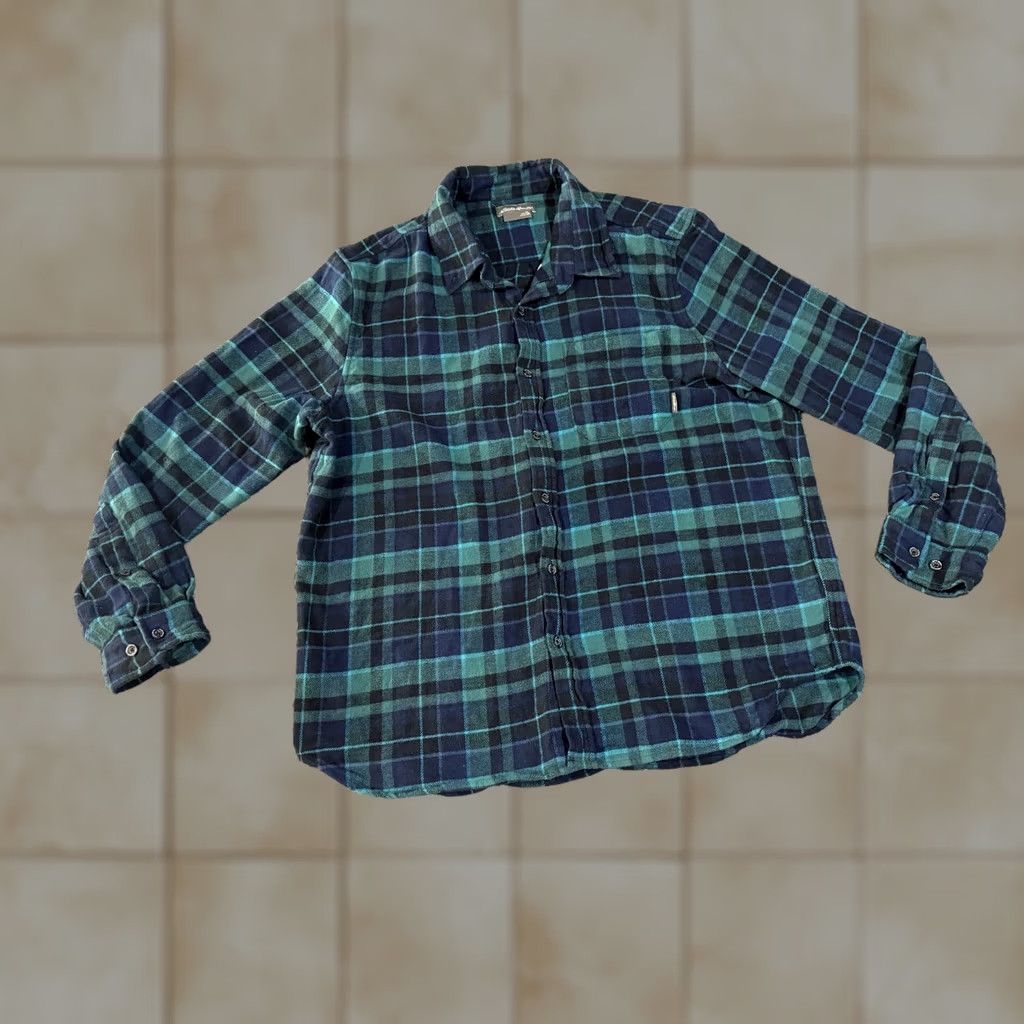 Eddie Bauer Eddie Bauer Flannel Shirt Mens M Blue Green Plaid Button-Up Outdoor Size US M / EU 48-50 / 2 - 1 Thumbnail