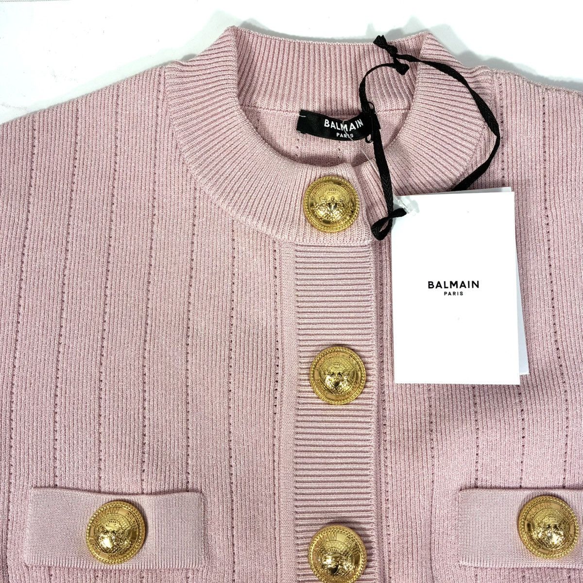 Balmain Balmain Knitted Four Pocket Short Sleeve Cardigan FR 40 Pink Size M / US 6-8 / IT 42-44 - 10 Thumbnail