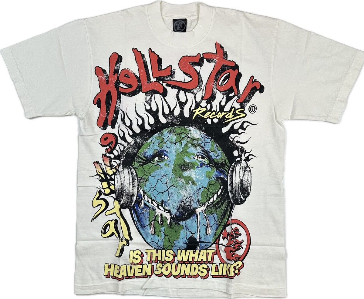 image of Hellstar Heaven On Earth T-Shirt in Cream, Men's (Size Small)