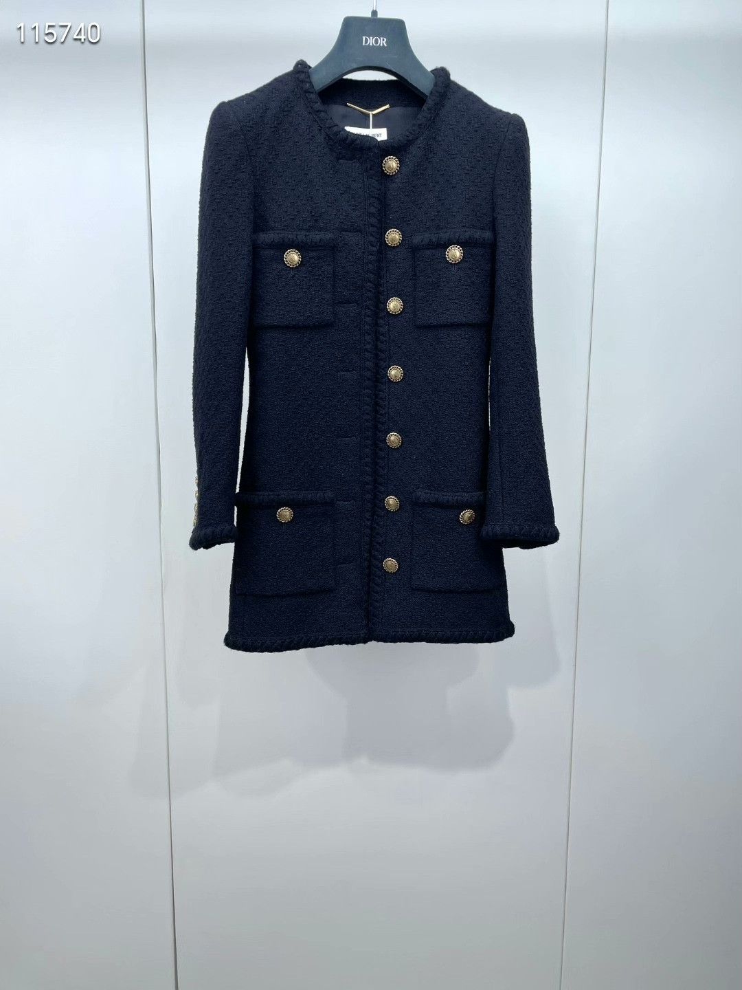 Saint Laurent Paris Saint Laurent Gold Button Tweed Coat Size XXS / US 00 / IT 34 - 1 Thumbnail