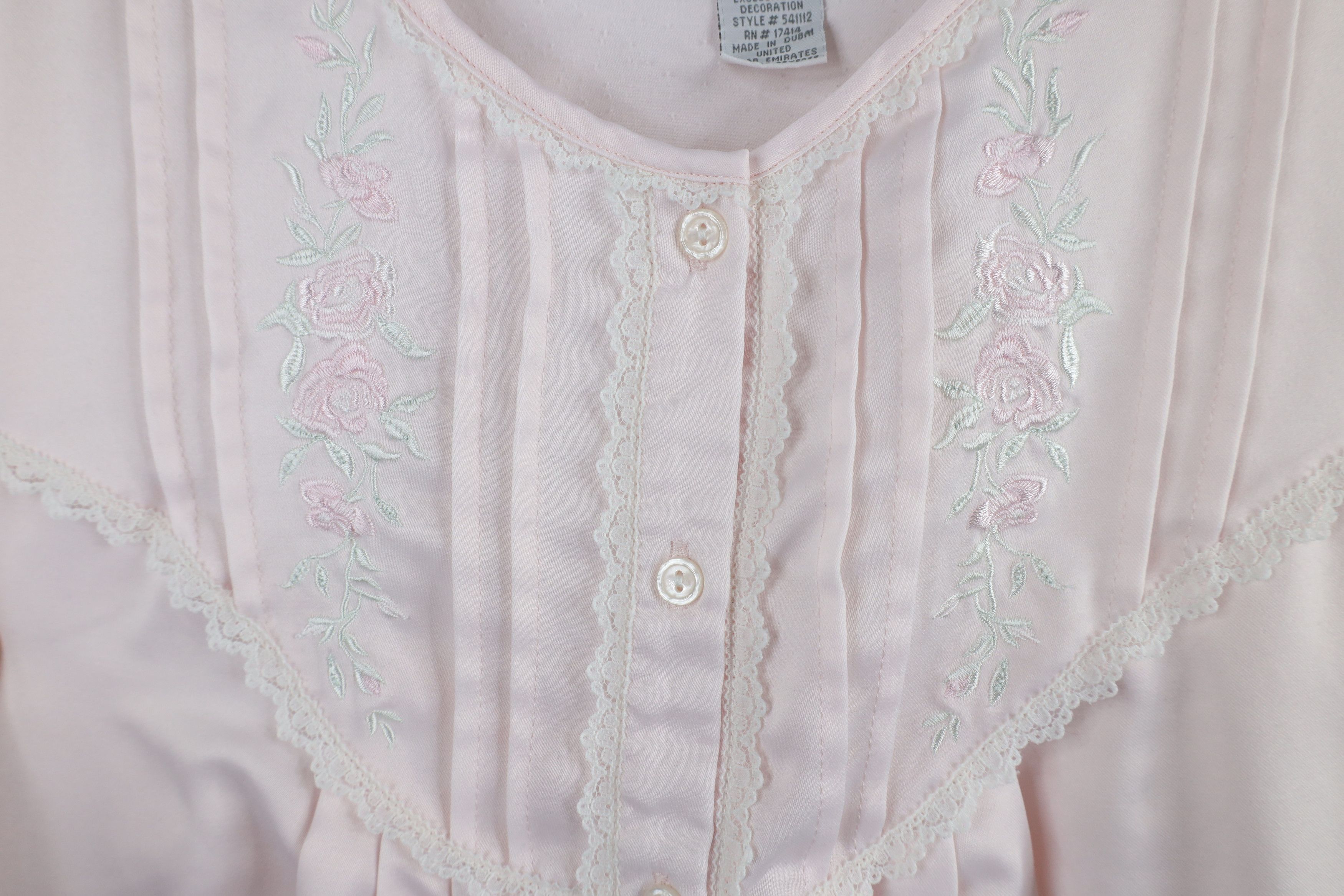 Vintage Vintage 90s Miss Elaine Ruffled Long Sleeve Night Gown Size M / US 6-8 / IT 42-44 - 7 Thumbnail