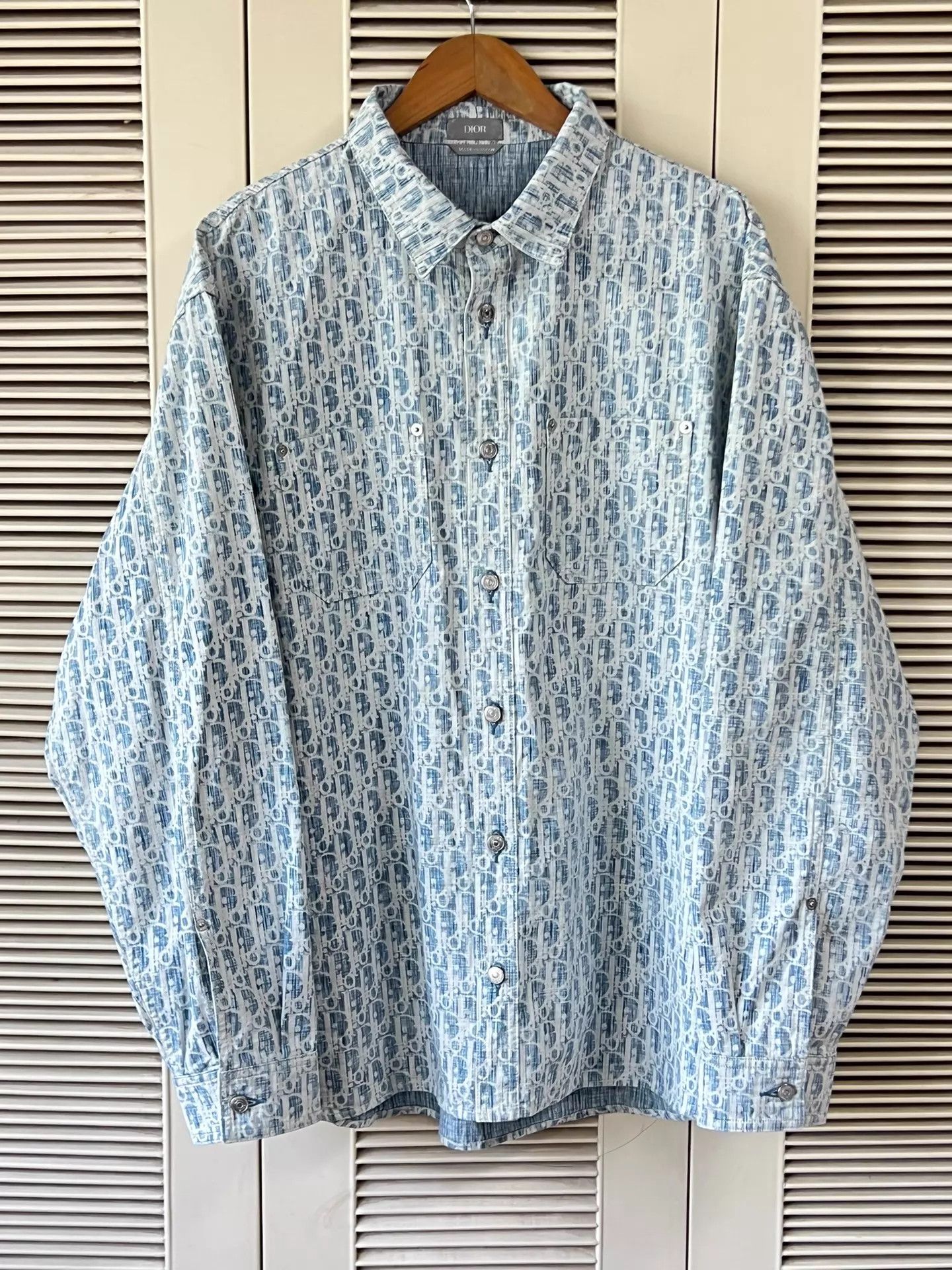 Dior Dior Oblique Classic Blue White Shirt 45 Size US S / EU 44-46 / 1 - 1 Thumbnail