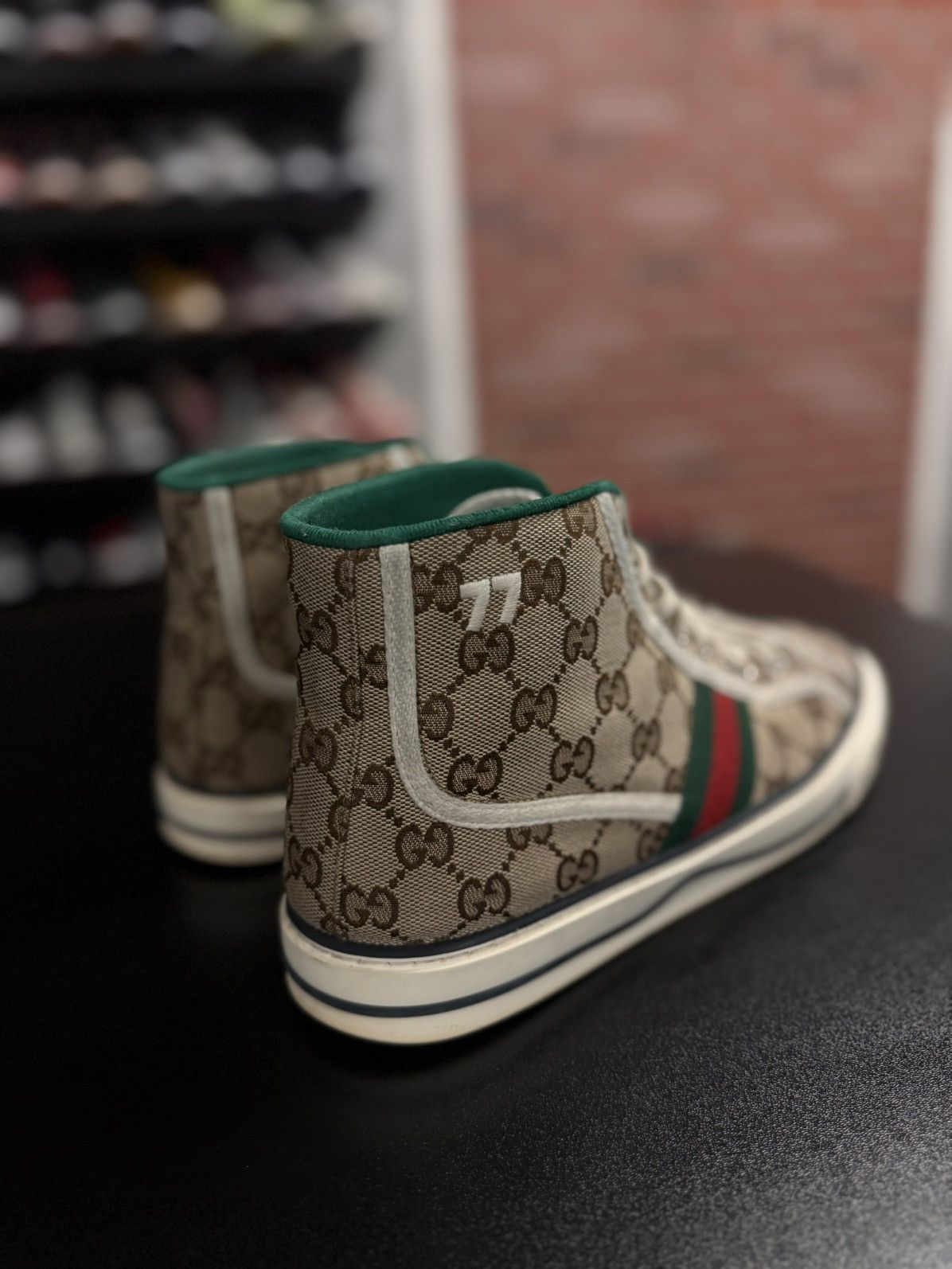 Gucci Gucci High Top 77 Tennis Sneakers Size 7.5G/8M Size US 8 / EU 41 - 8 Thumbnail