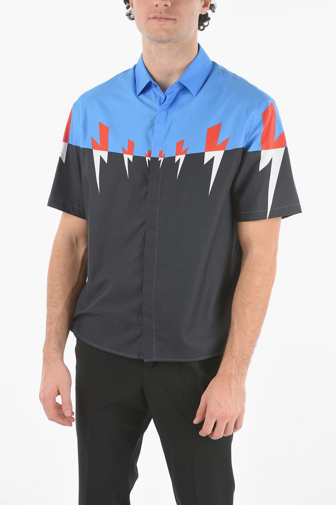 image of Neil Barrett Og1Mm1223 Shirt In Multicolor, Men's (Size Small)