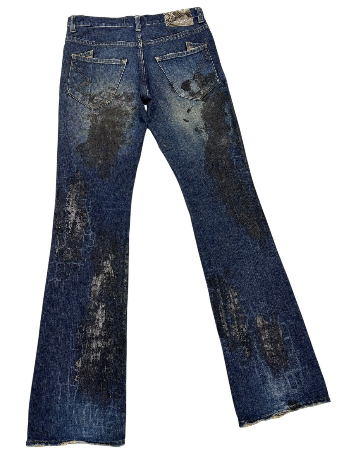 If Six Was Nine Semantic Design Snake Python Pattern Flare Jeans Bootcut Size US 32 / EU 48 - 4 Thumbnail