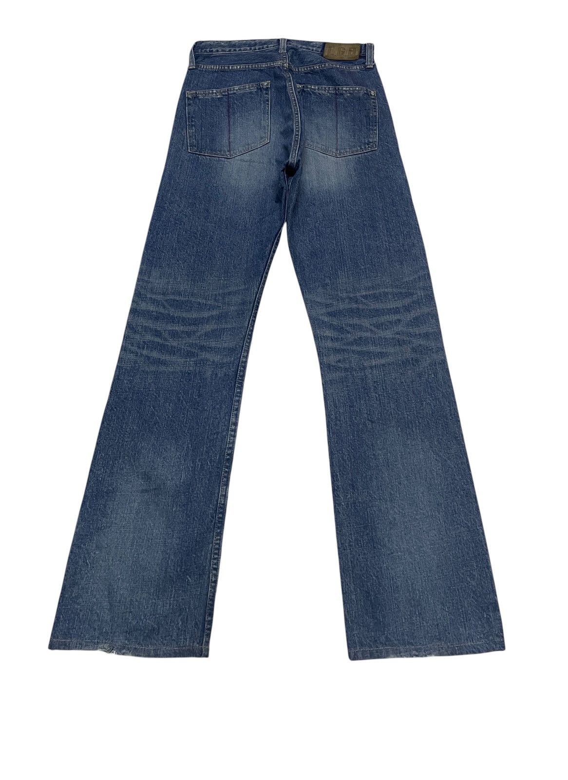 Le Grande Bleu (L.G.B.) Very Rare Vintage Japanese Brand LGB Distressed Jeans 1990s Size US 30 / EU 46 - 2 Thumbnail