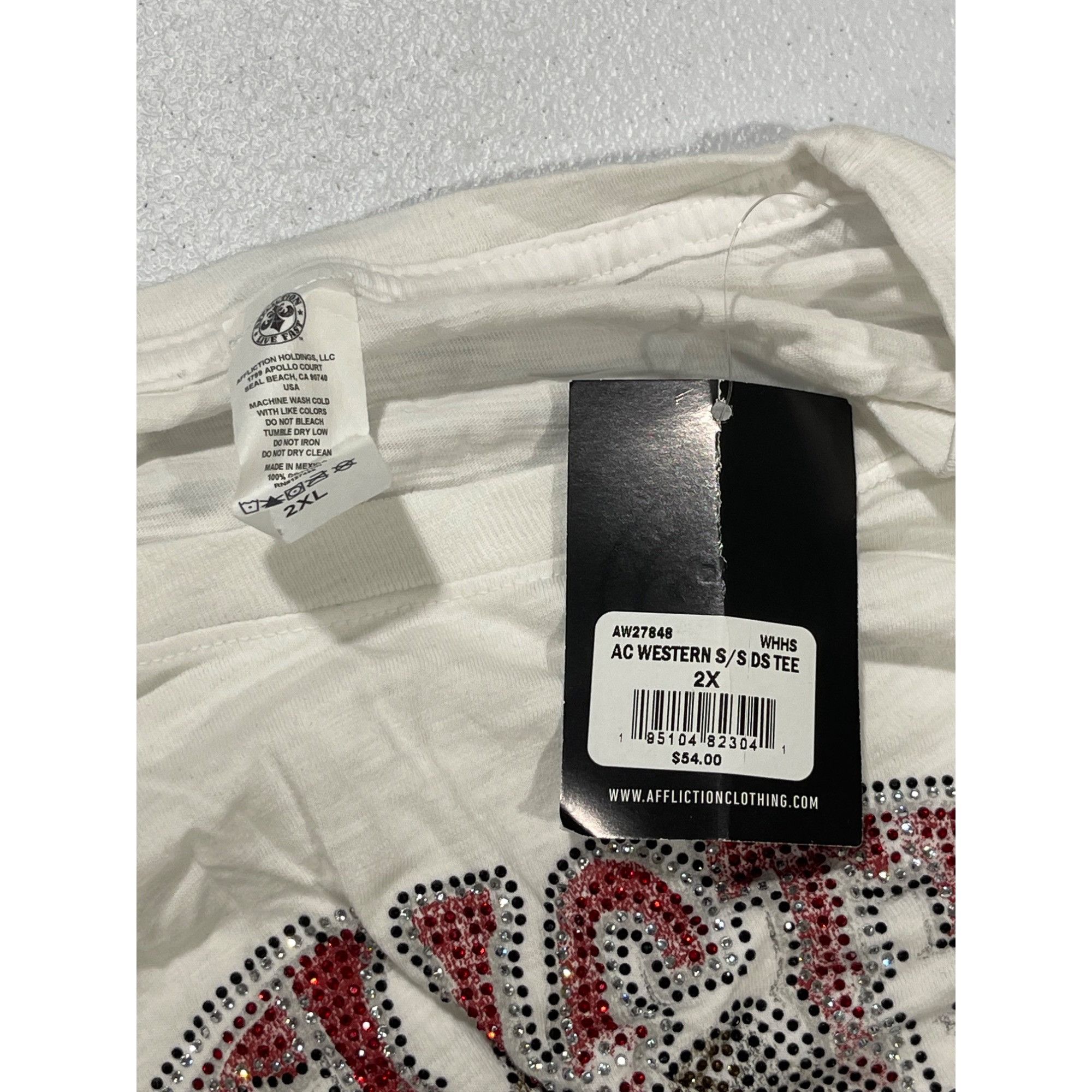 Affliction NWT AFFLICTION WOMEN'S AC WESTERN S/S DS TEE SZ 2X Size XXL / US 16-18 / IT 52-54 - 4 Thumbnail
