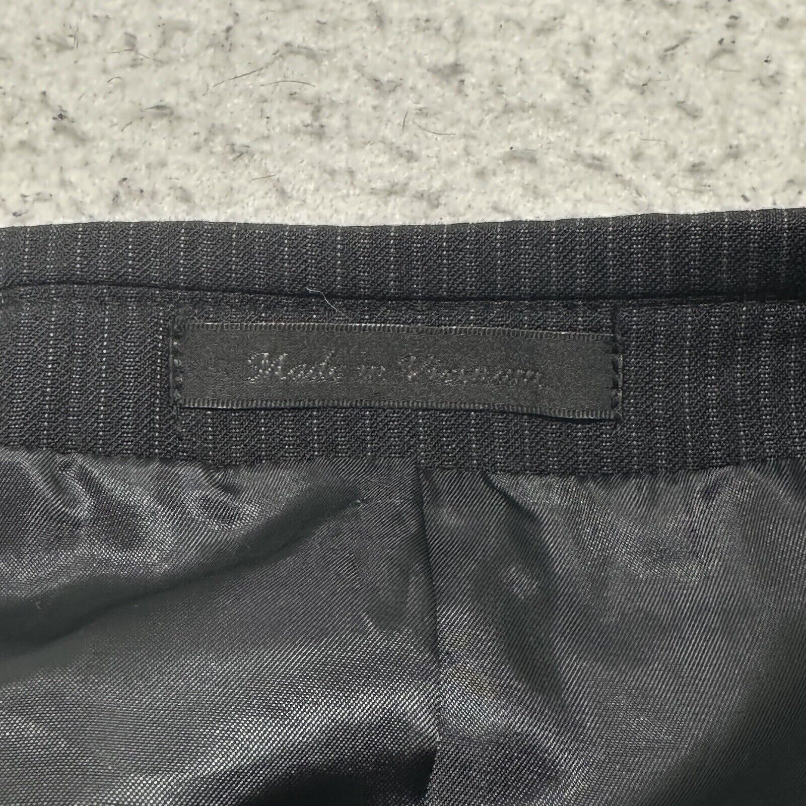 Chaps Chaps Wool Blend Suit Jacket Dark Gray Striped Coat 48L Size 48L - 9 Thumbnail