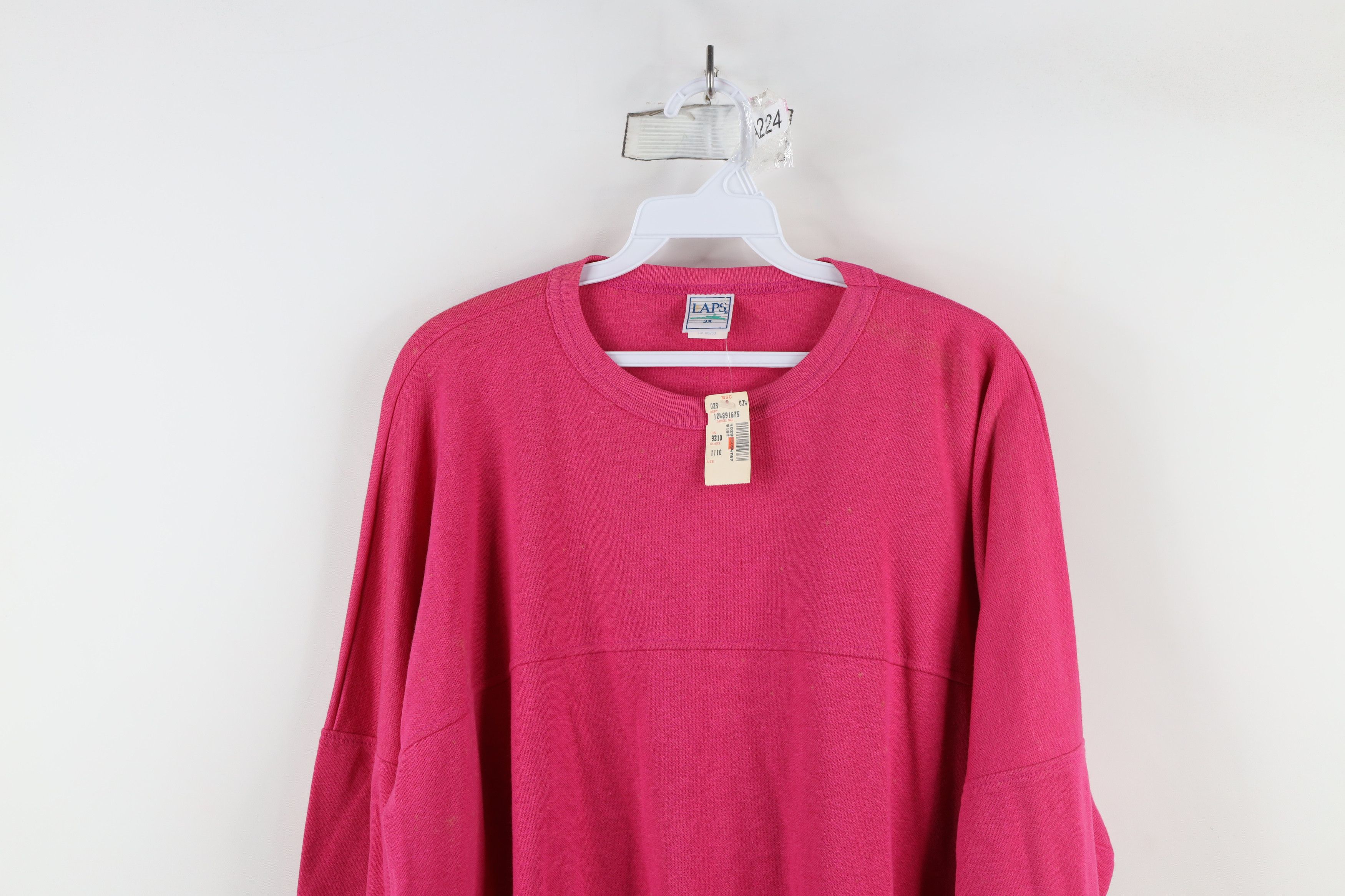 Vintage Deadstock Vintage 90s Stretwear Crewneck Sweatshirt Pink USA Size 3XL / US 20-22 - 2 Thumbnail