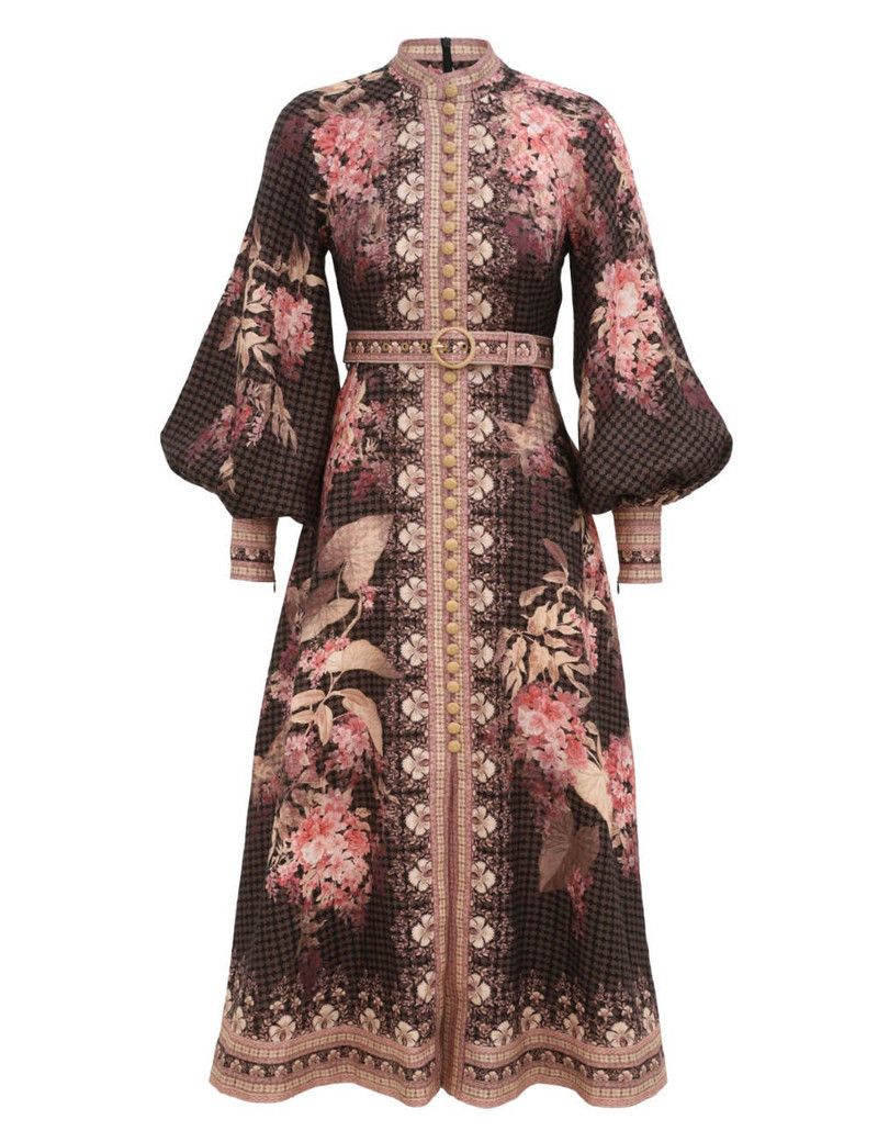 oc11z0226Illuminate Buttoned Midi Dress In Multicolor