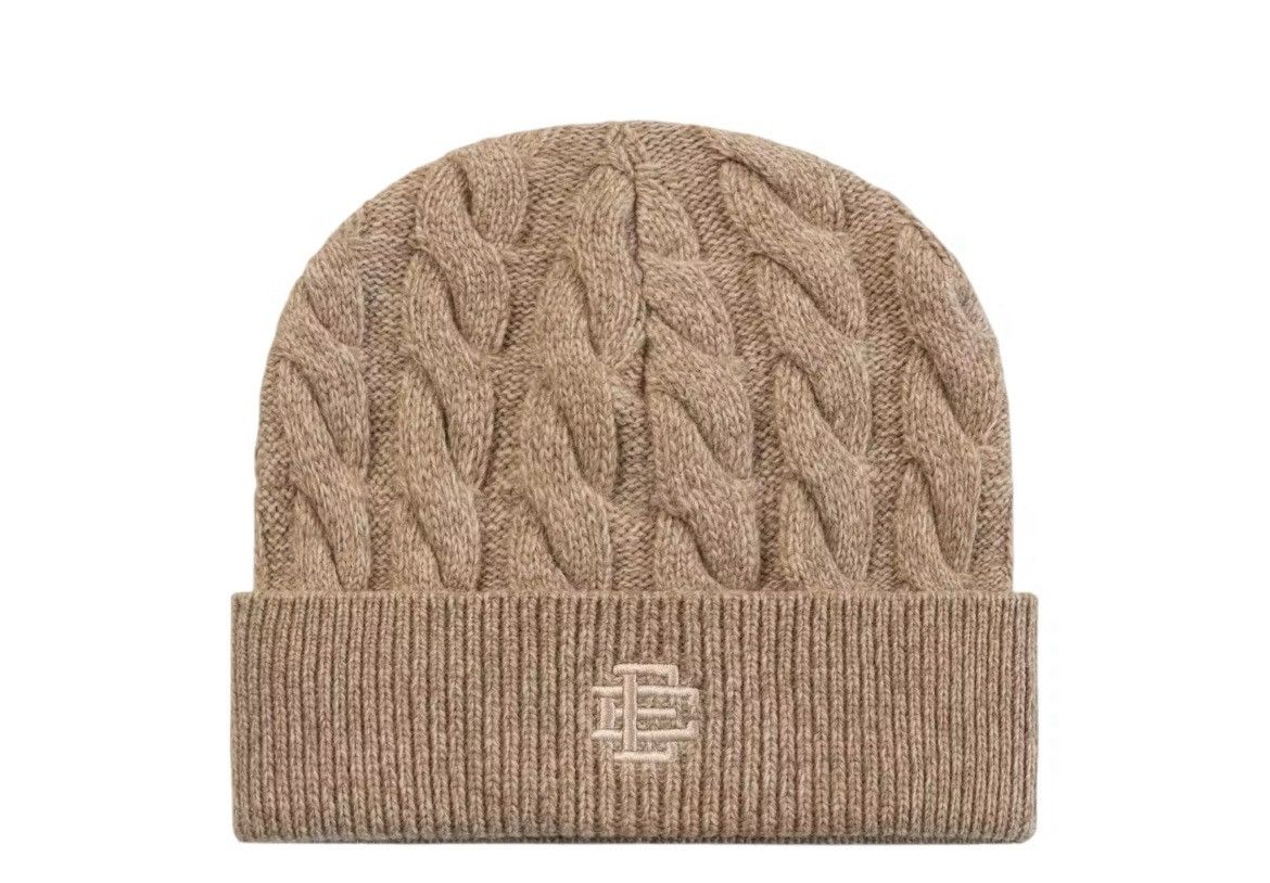 Eric Emanuel Eric Emanuel beige tan winter beanie cable knit hat Size ONE SIZE - 1 Thumbnail