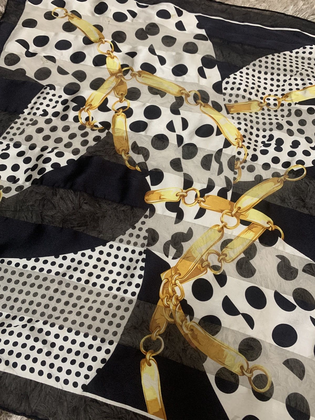 Dior CHRISTIAN DIOR SILK POLKA DOT CHAIN PATTERN SCARVES Size ONE SIZE - 3 Thumbnail