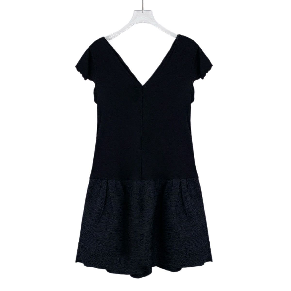 Marni MARNI Black Ruffled Cotton V-neck Sleeveless Dress K26WX Size L / US 10 / IT 46 - 2 Thumbnail