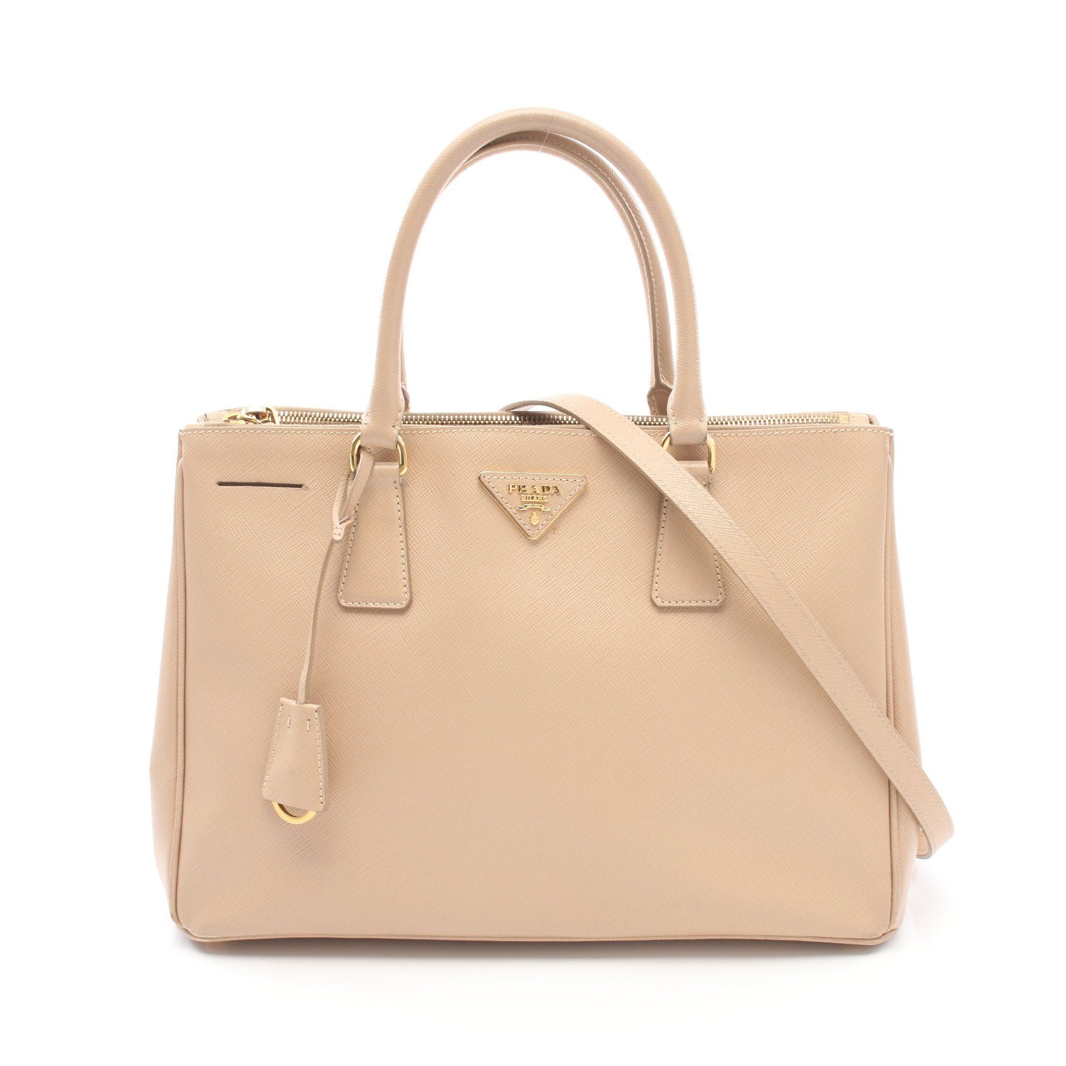 image of Prada Saffiano Lux Galleria Handbag Saffiano Leather Beige 2Way, Women's