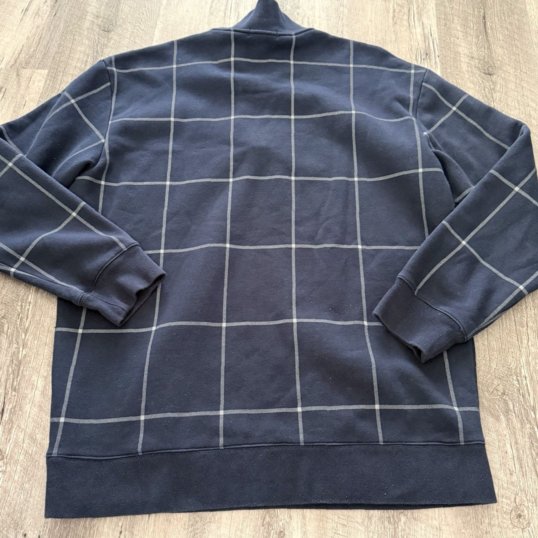 Nautica Nautica 1/4 Zip Sweatshirt Plaid Blue Pullover Logo Mock Collar Mens XXL Size US XXL / EU 58 / 5 - 5 Thumbnail