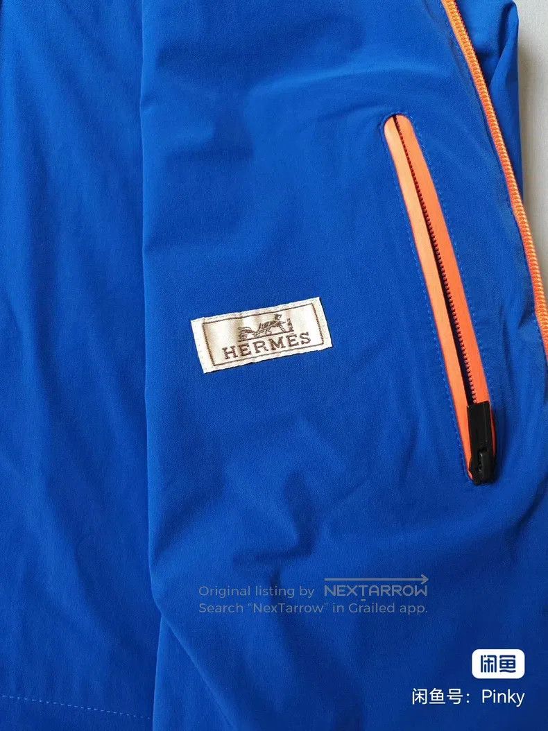 Hermes Hermes Blue Nylon Functional Windbreaker Jacket Size US L / EU 52-54 / 3 - 3 Thumbnail