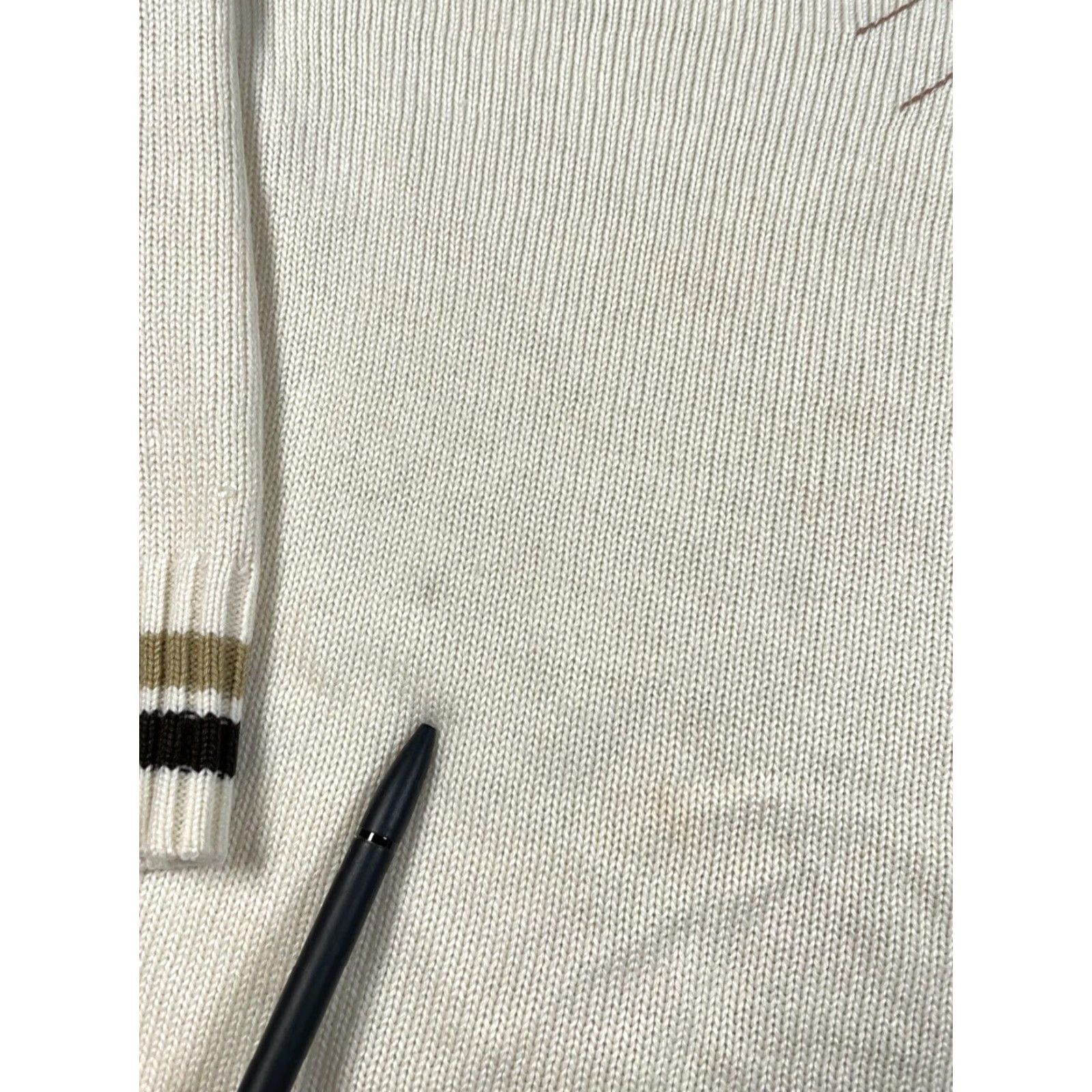 Vintage Preppy Argyle Pattern Mock Neck Sweater Adult XL Ivory Lightweight Acrylic Knit Mens Size US XL / EU 56 / 4 - 4 Thumbnail