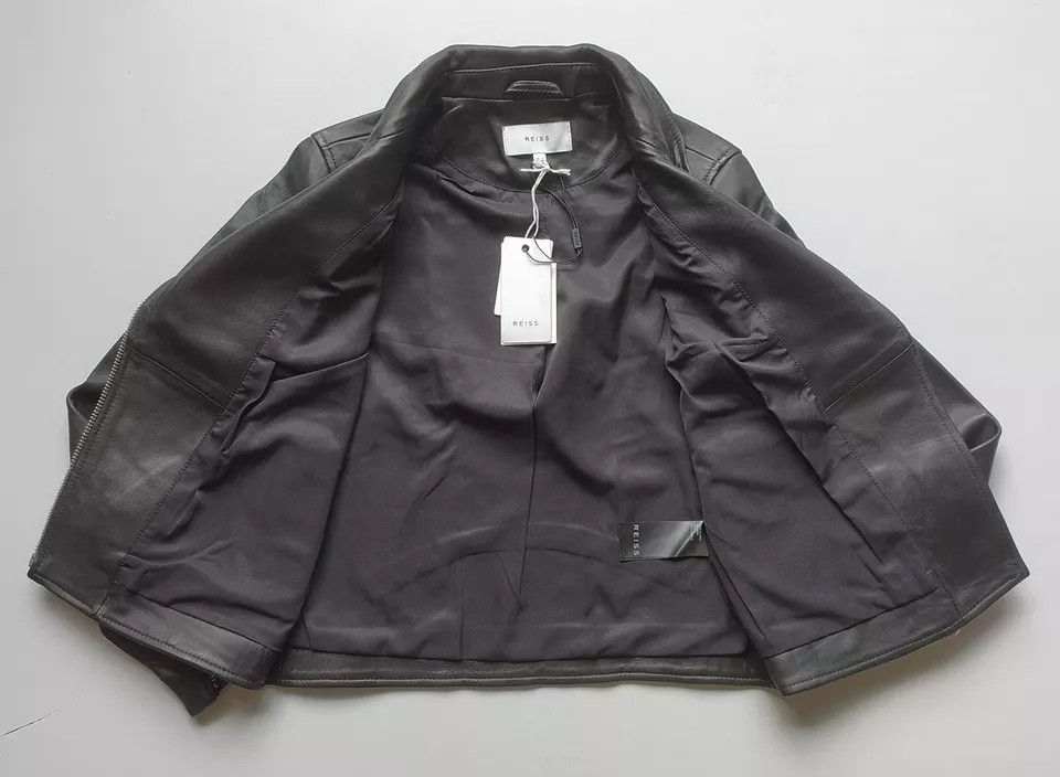 Reiss REISS Women's Geo-Soft Leather Biker Jacket IFD-0717 Size S / US 4 / IT 40 - 4 Thumbnail