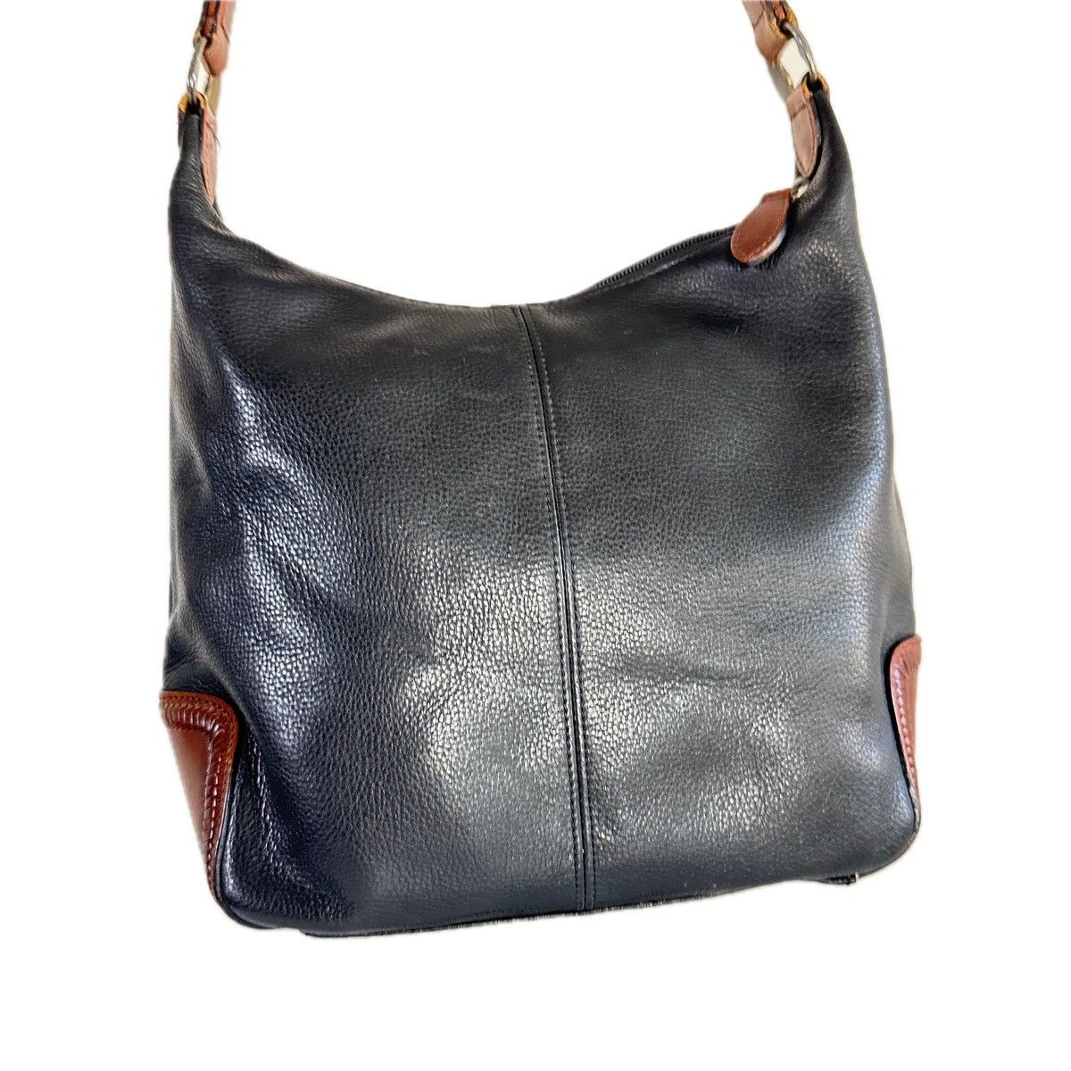 Fossil Vintage Fossil Black Leather Accents Brailed Strap Hobo Bag Size ONE SIZE - 6 Thumbnail
