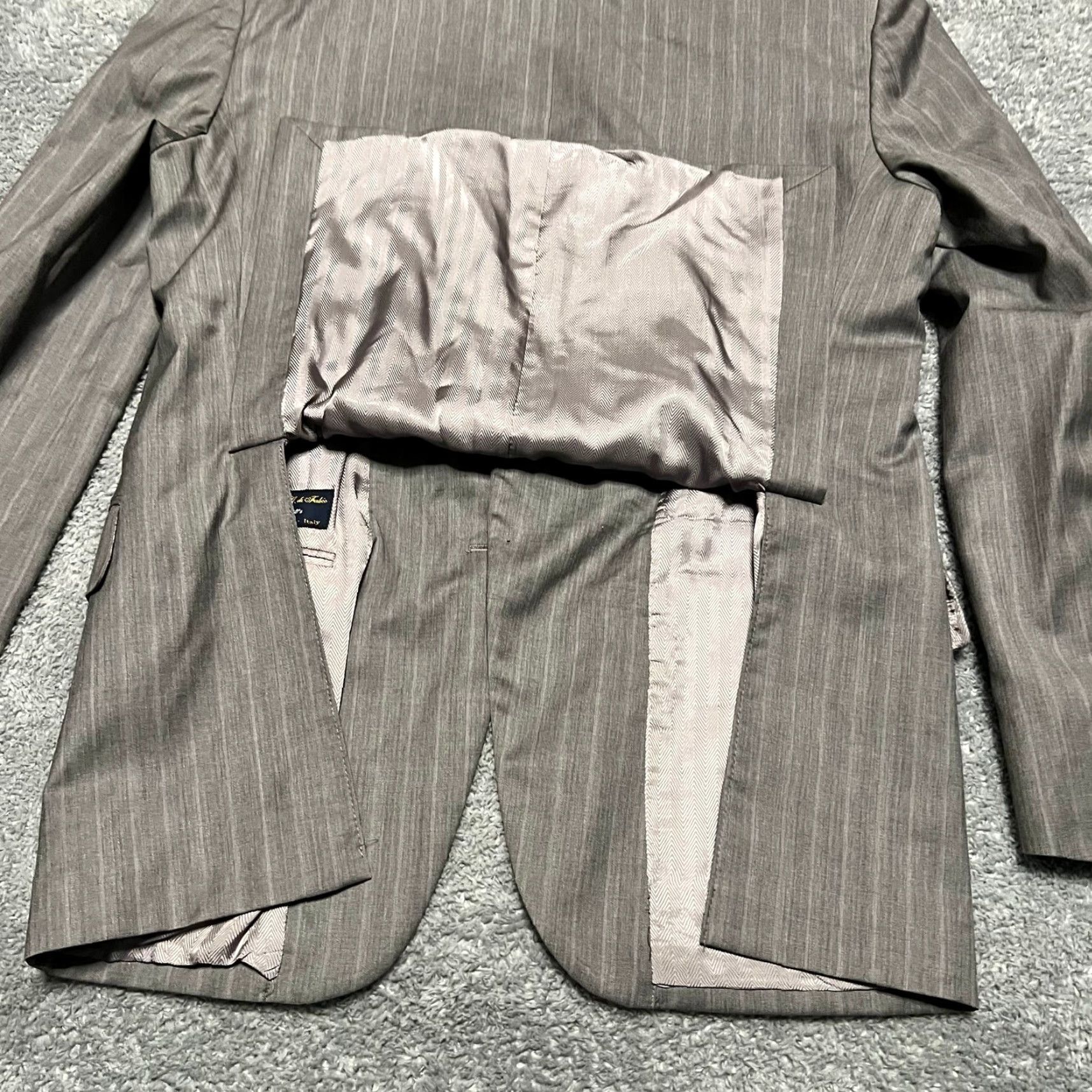 Vintage Lanificio T. G. Di Fabio Blazer Mens 40R Italy Wool Striped Sport Coat Coat Blazer Mens 40R Gray Wool Striped Il lanificio Size 40R - 4 Thumbnail