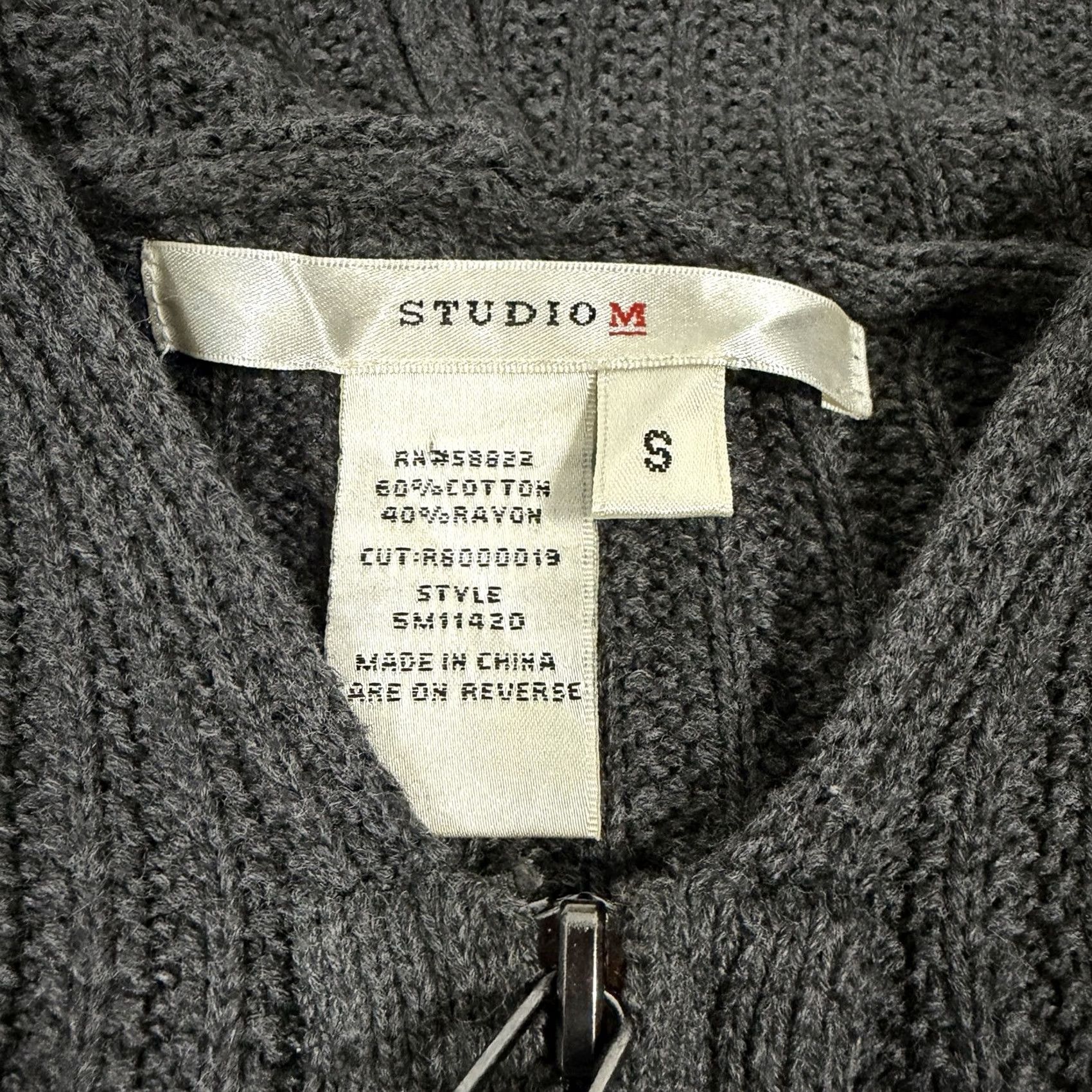Vintage Studio M Cardigan Sweater Women's Size Small Gray Full-Zip Long Sleeve Stretch Open Zipper 80s 90s Retro Bohemian City Classic Workwear Women Size S / US 4 / IT 40 - 3 Thumbnail