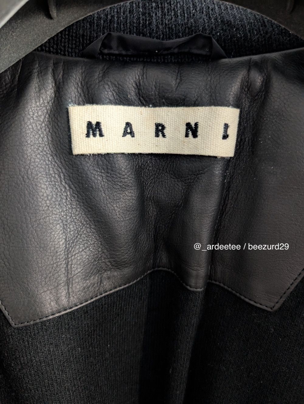 Marni *NEW* $4K LEATHER DOWN CASHMERE BOMBER JACKET Size US M / EU 48-50 / 2 - 7 Thumbnail